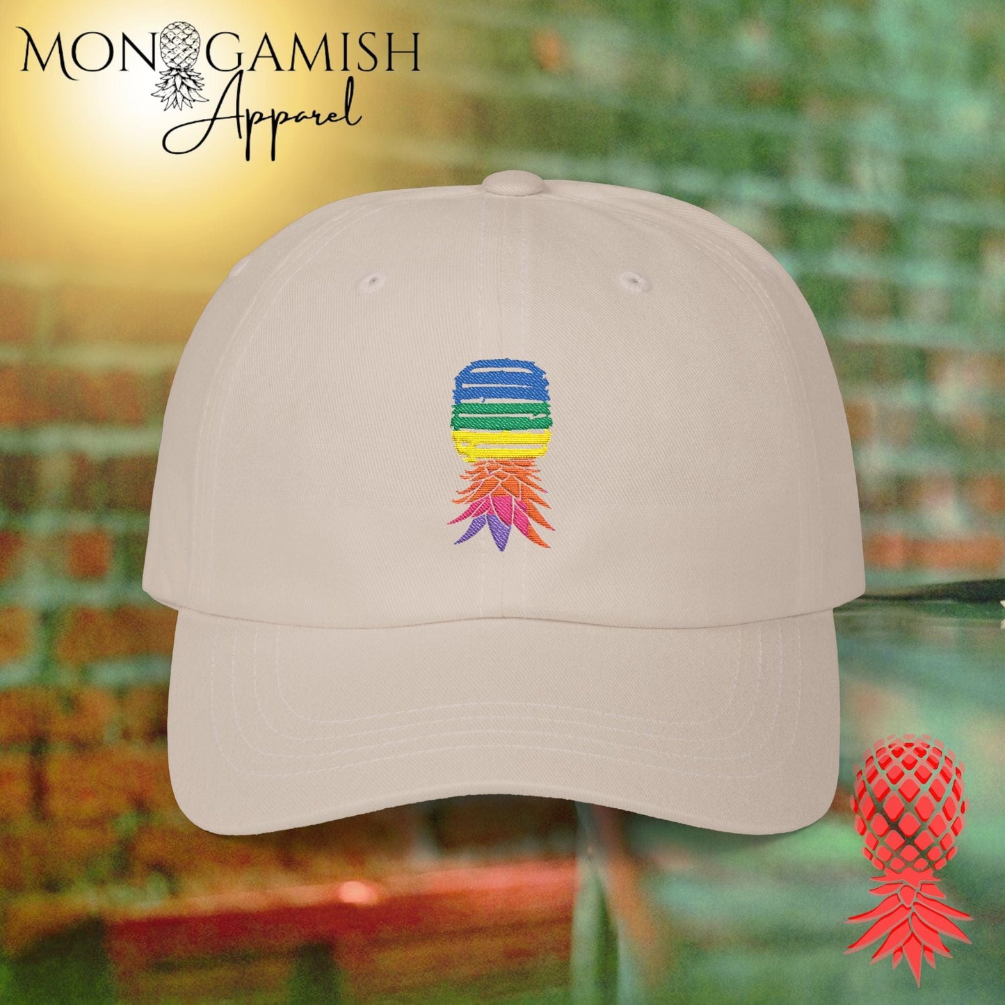 Rainbow Embroidered Pineapple Hat