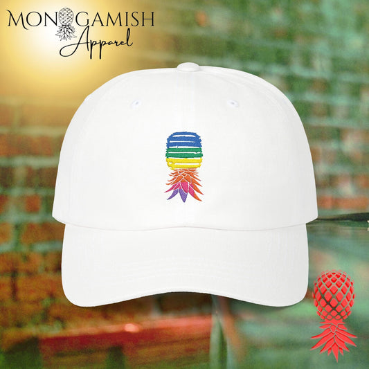 Rainbow Embroidered Pineapple Hat