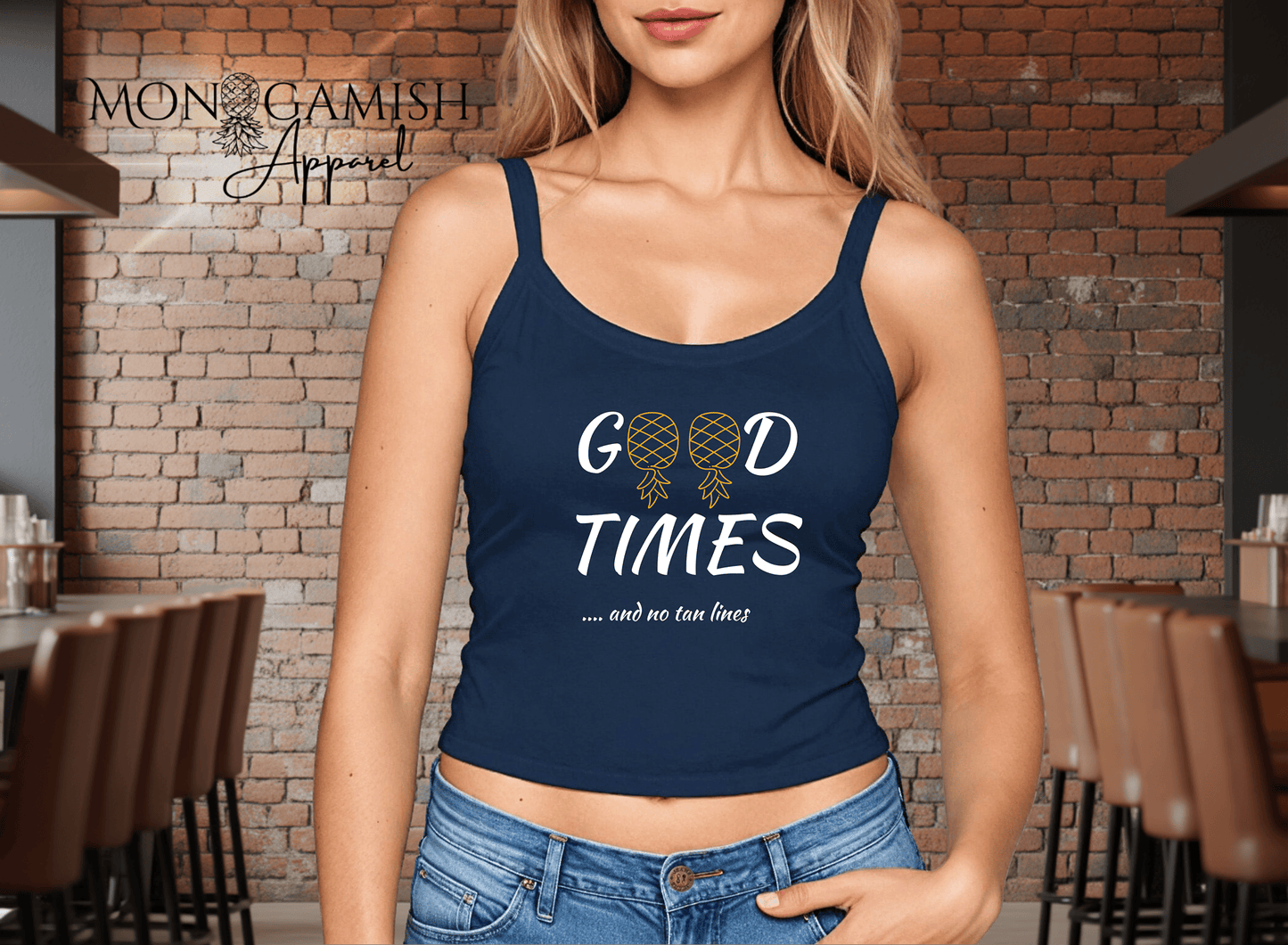 Good Times and No Tan Lines Ladies Crop Tank