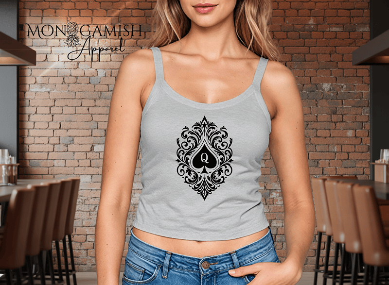 Queen of Spades Ladies Crop Tank