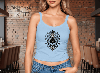 Queen of Spades Ladies Crop Tank