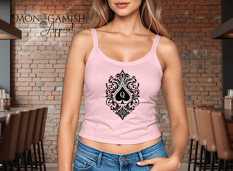 Queen of Spades Ladies Crop Tank