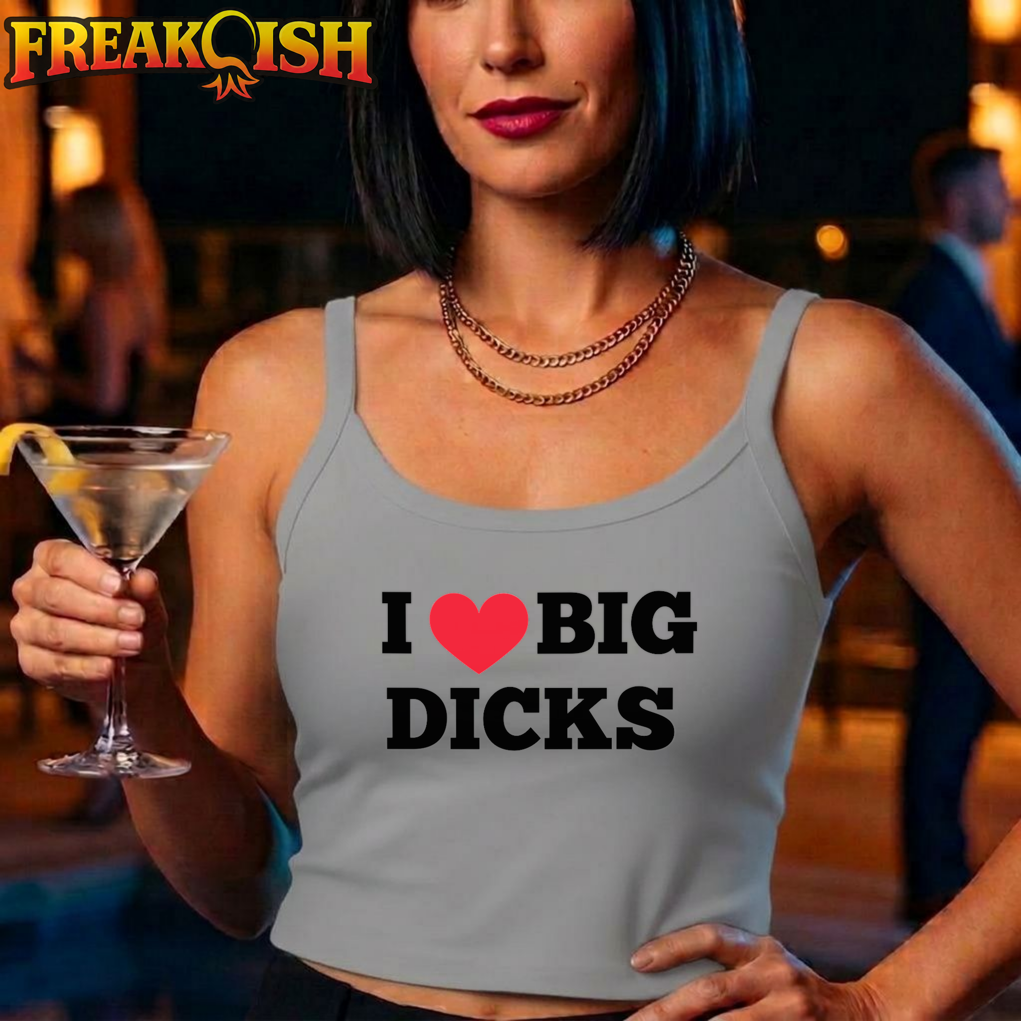 I Heart Big D!cks Ladies Crop Tank | FREAK-ISH