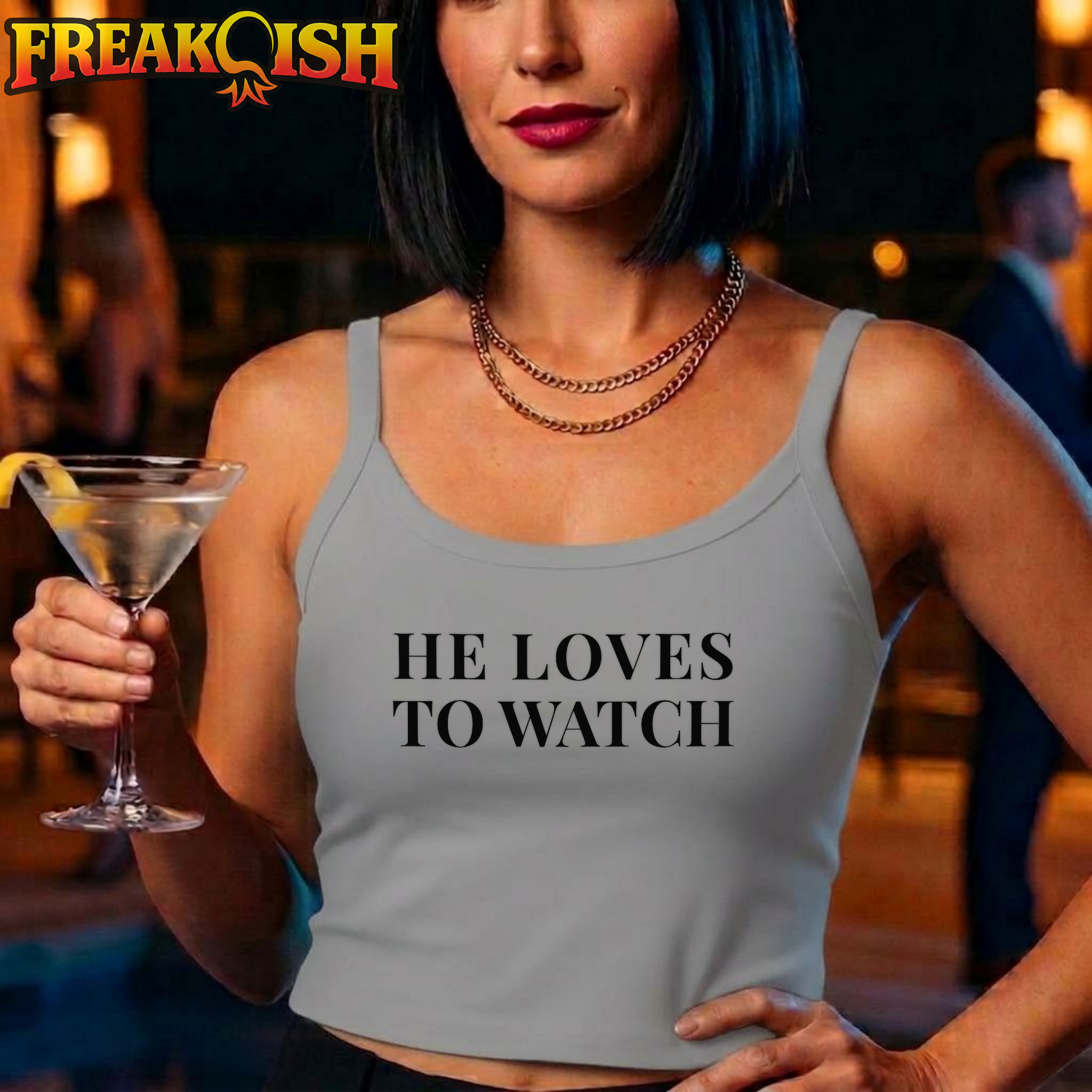 He Loves to Watch Ladies Crop Tank | FREAK-ISH