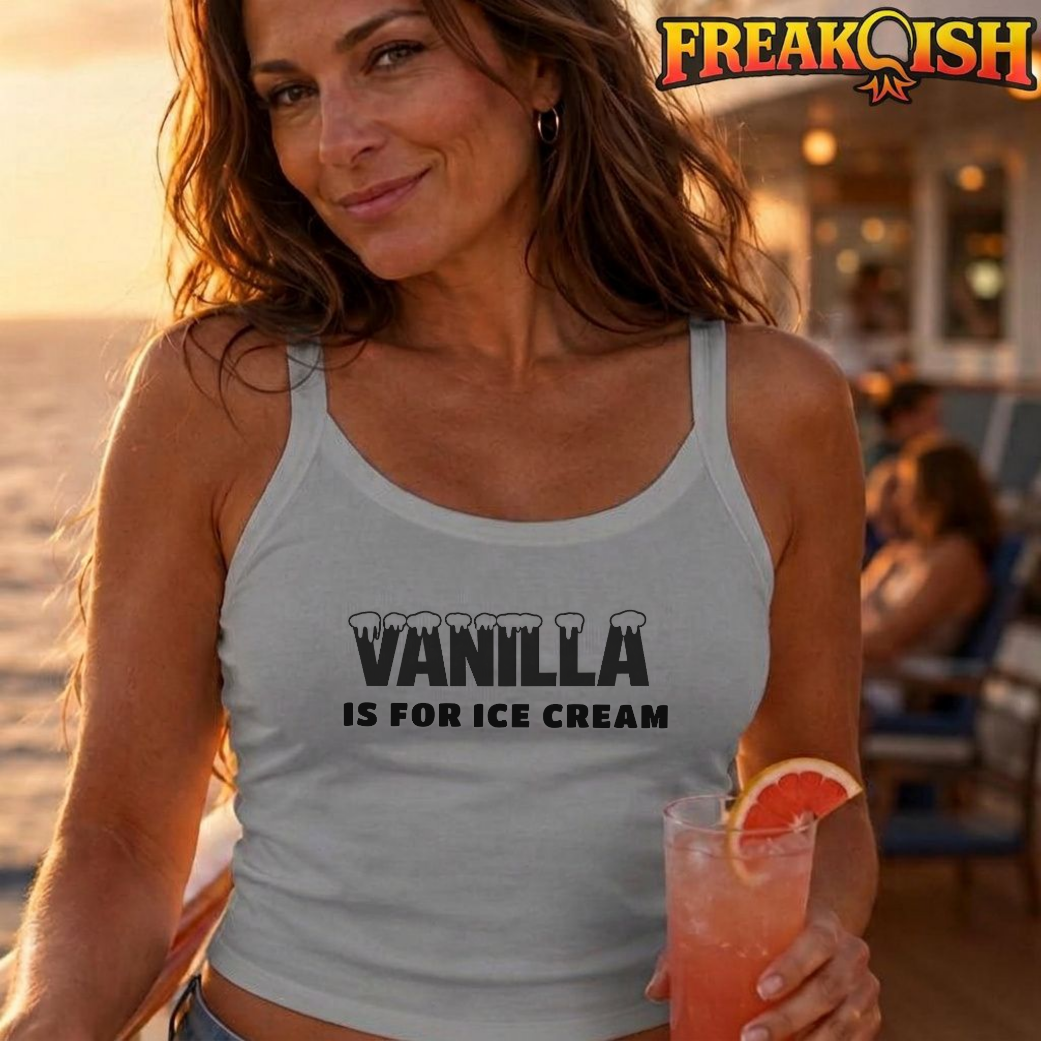 Vanilla Is For Ice Cream Ladies Crop Tank | FREAK-ISH