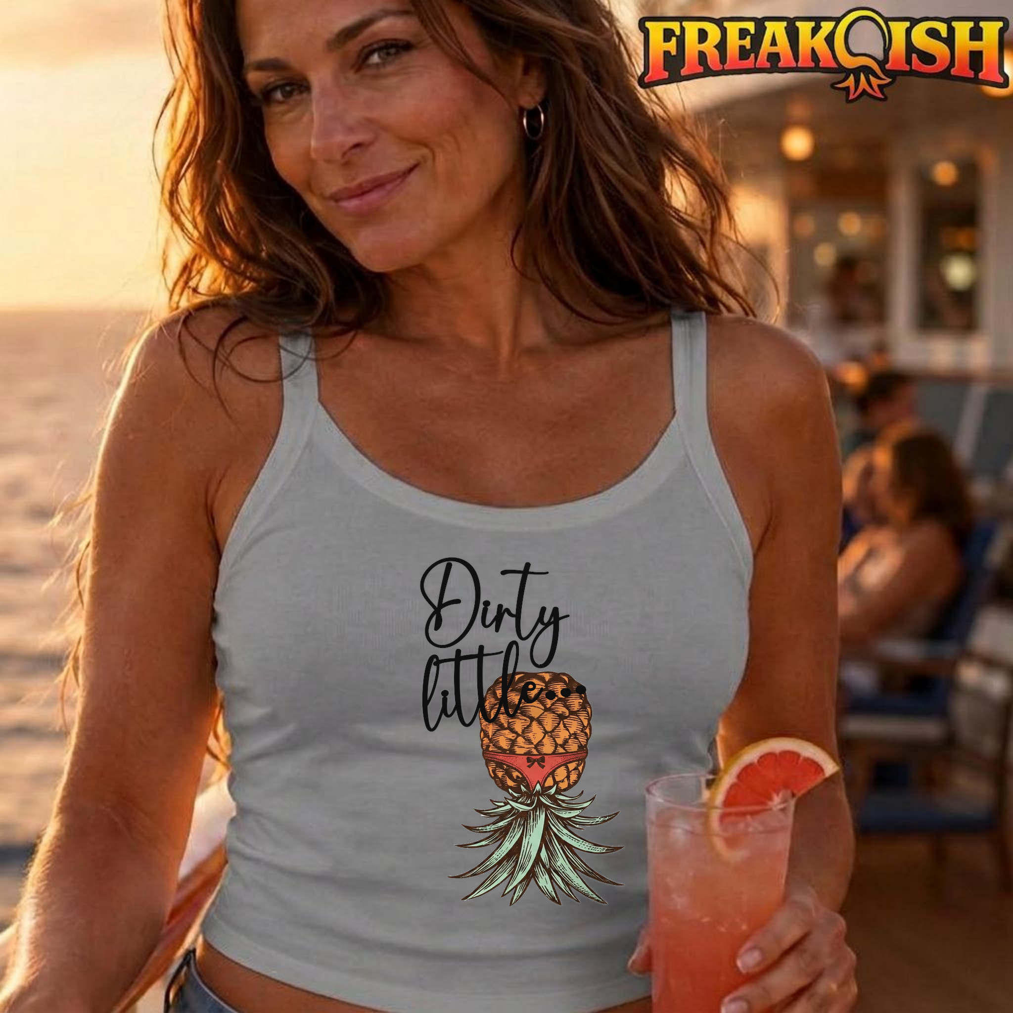 Dirty Little Pineapple Ladies Crop Tank | FREAK-ISH