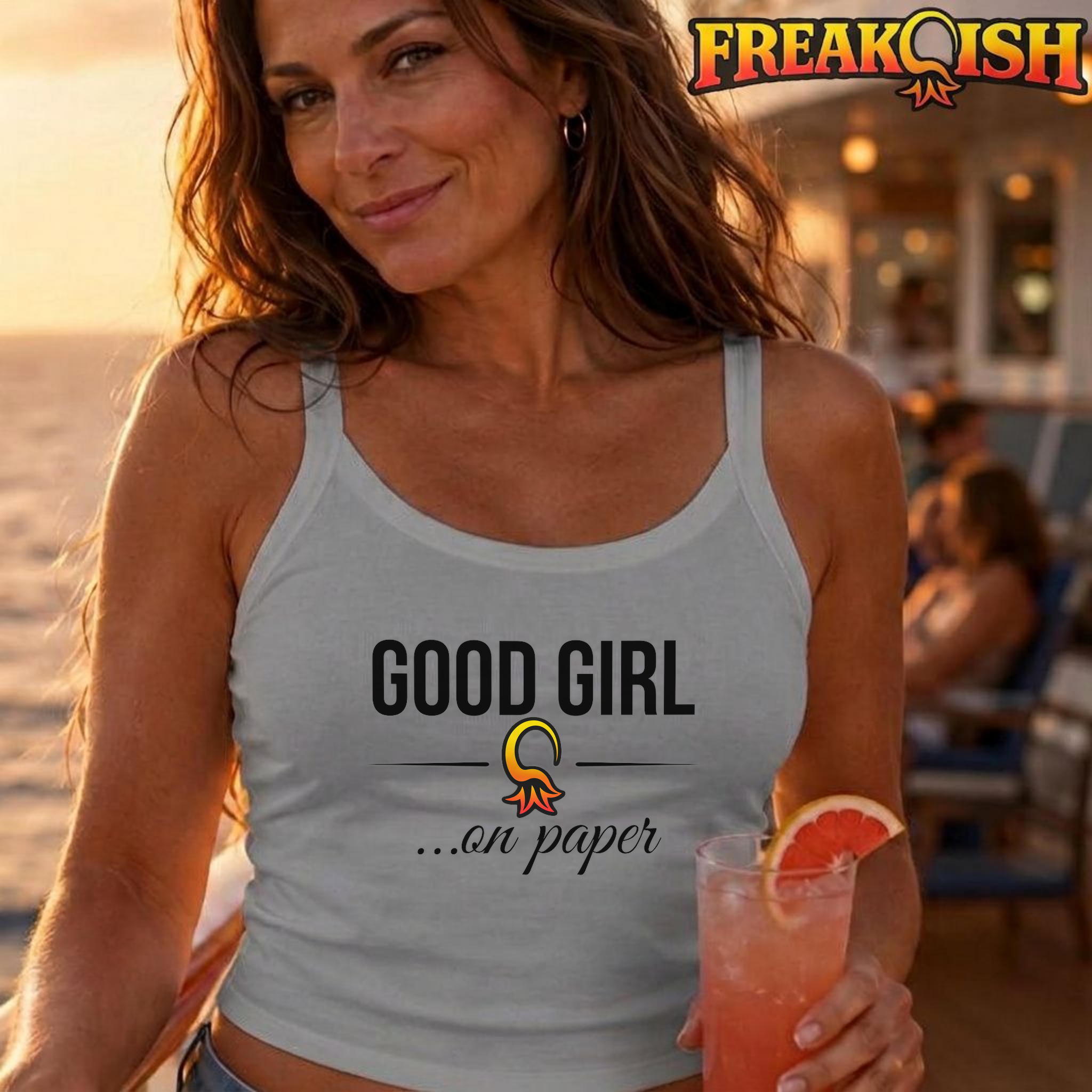 Good Girl On Paper Ladies Crop Tank | FREAK-ISH