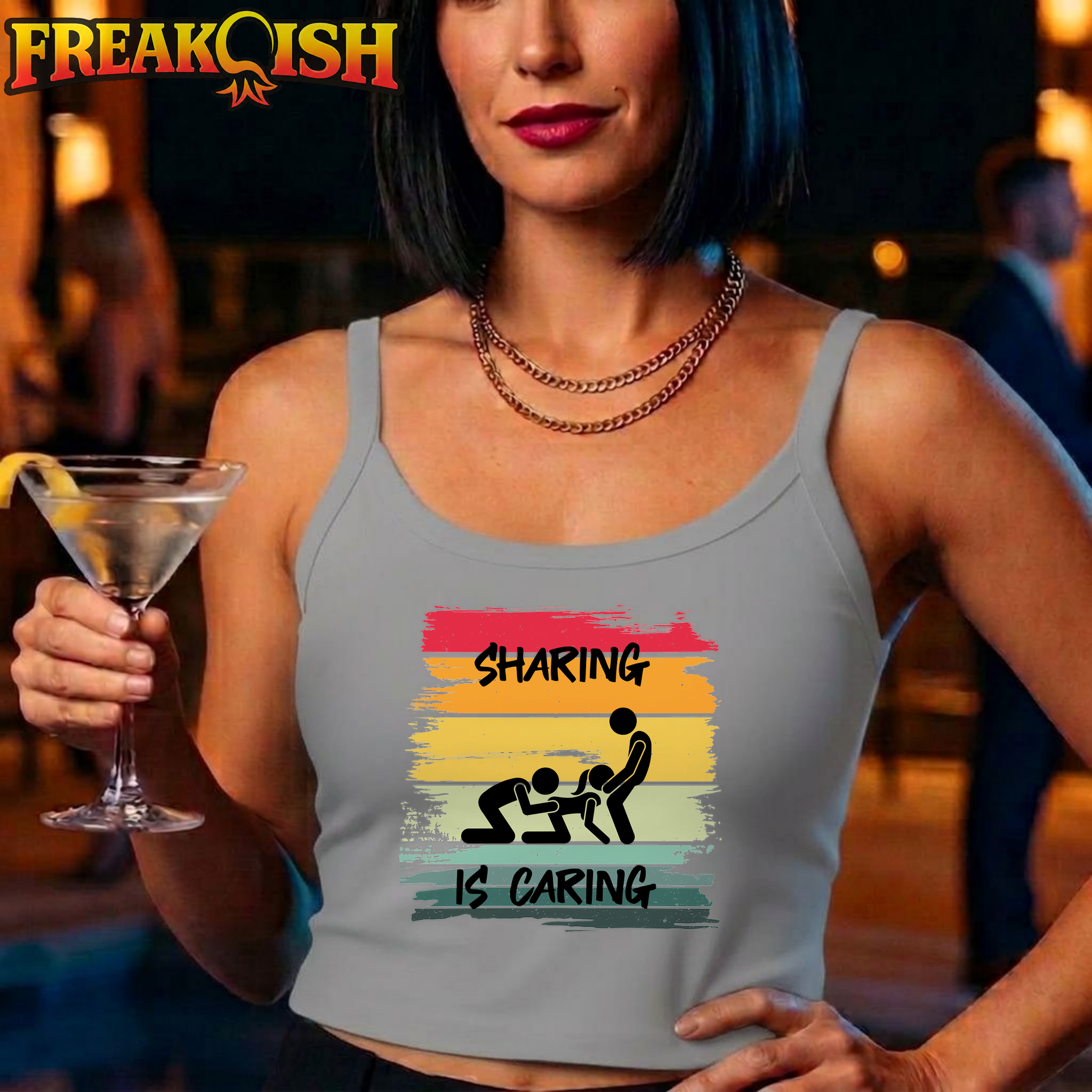 Sharing Is Caring Ladies Crop Tank | FREAK-ISH