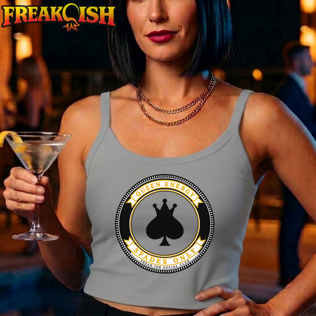 Queen Energy Spades Only Ladies Crop Tank | FREAK-ISH