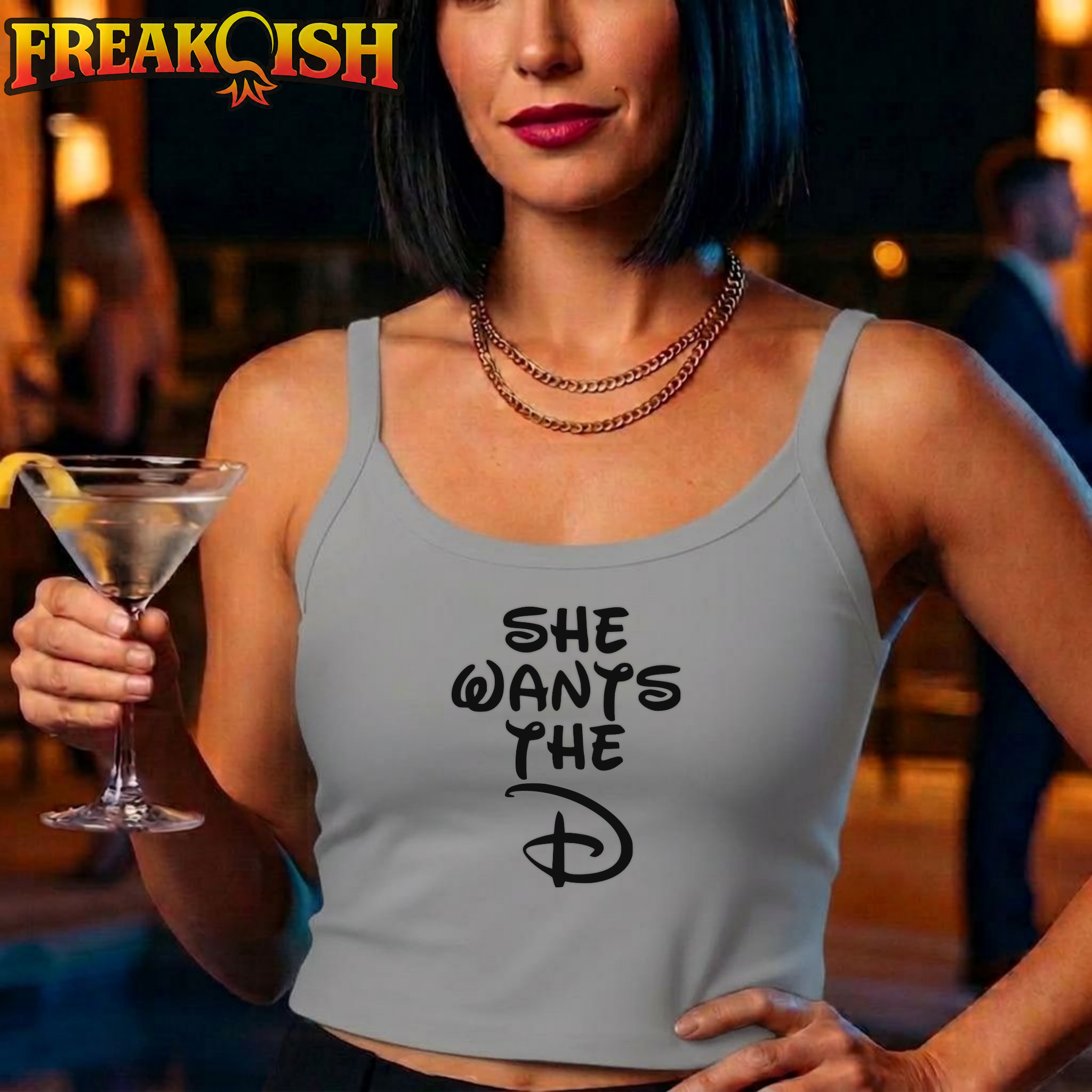 She Wants The D Ladies Crop Tank | FREAK-ISH