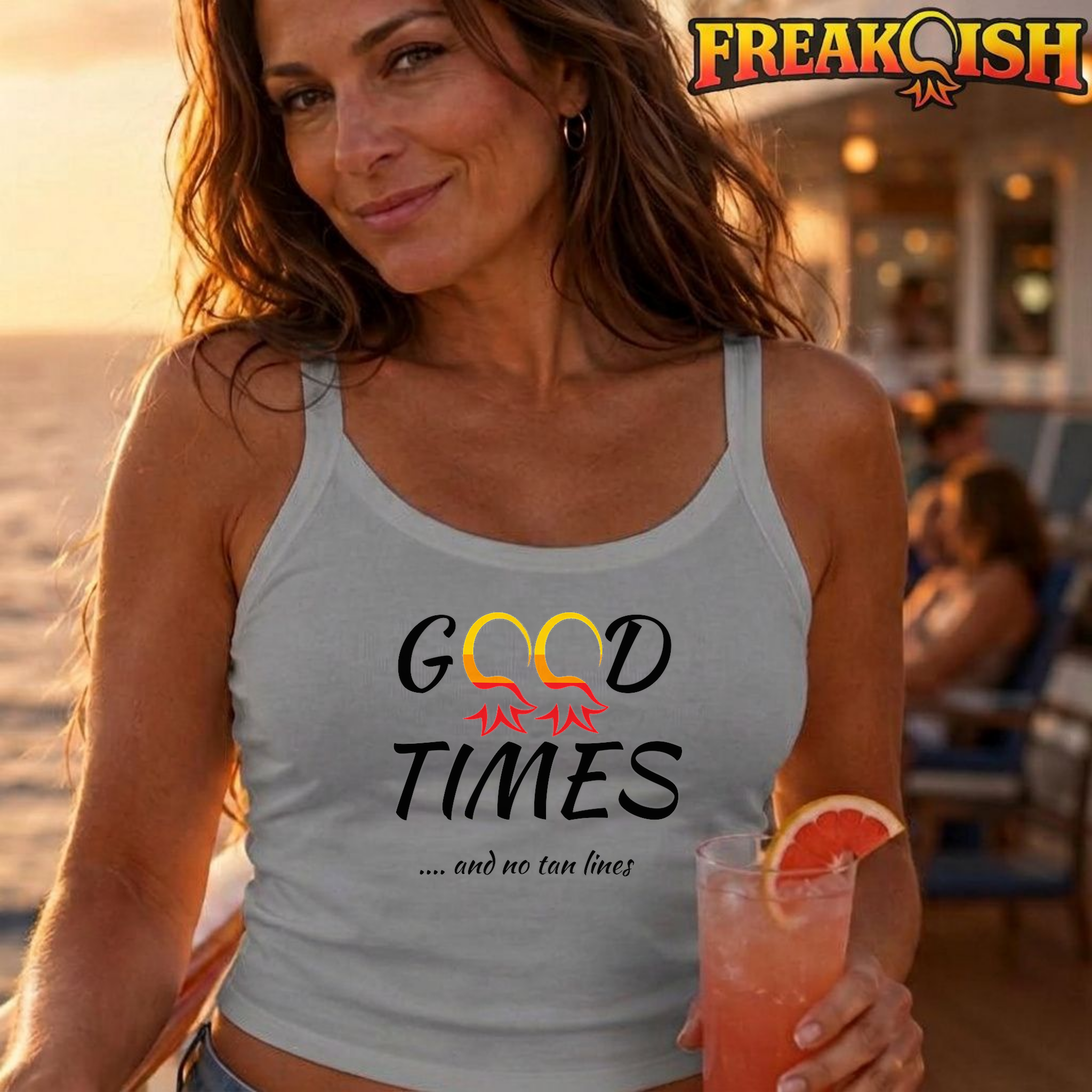 Good Times and No Tan Lines Ladies Crop Tank | FREAK-ISH