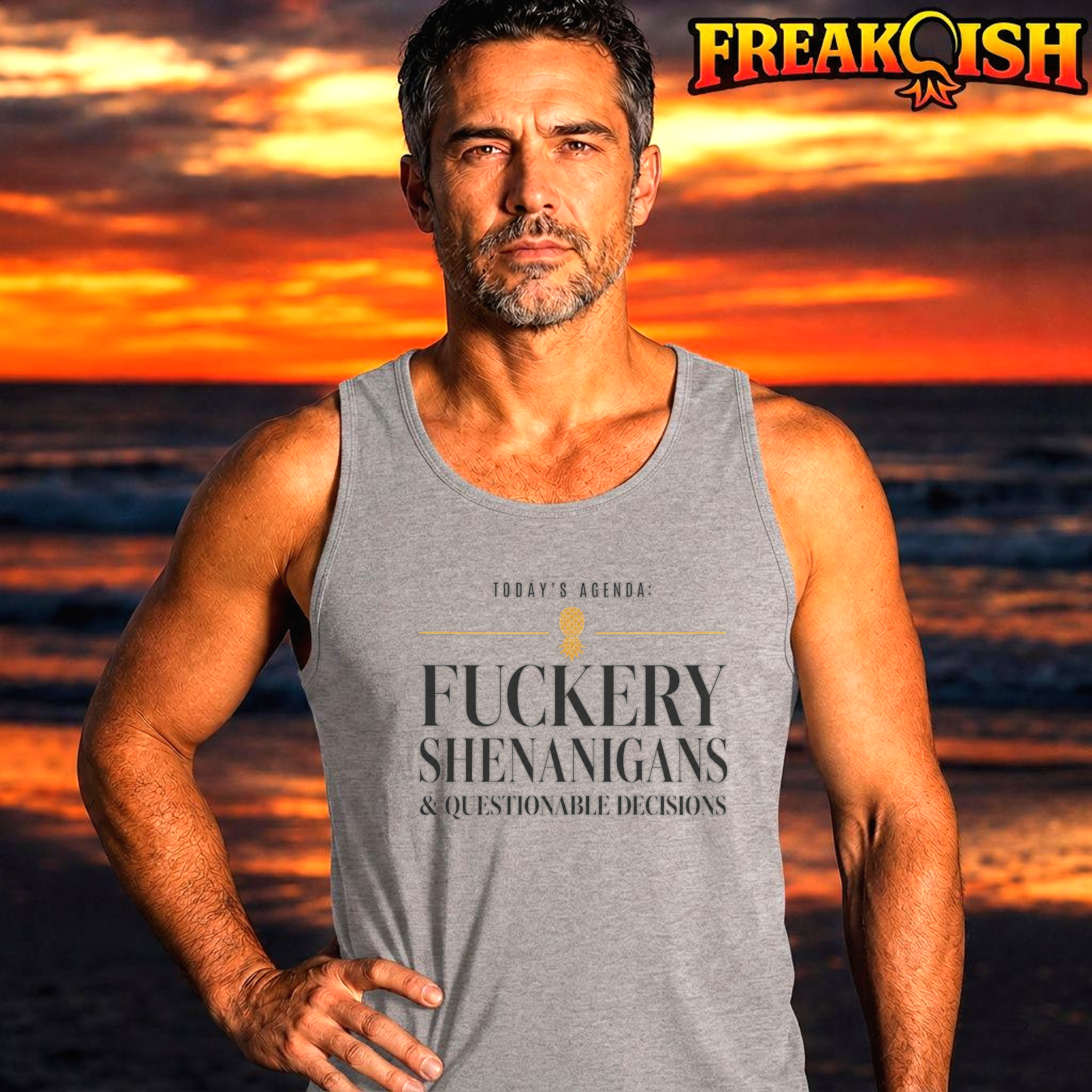 Today's Agenda F*ckery Shenanigans & Questionable Decisions Men's Tank | FREAK-ISH