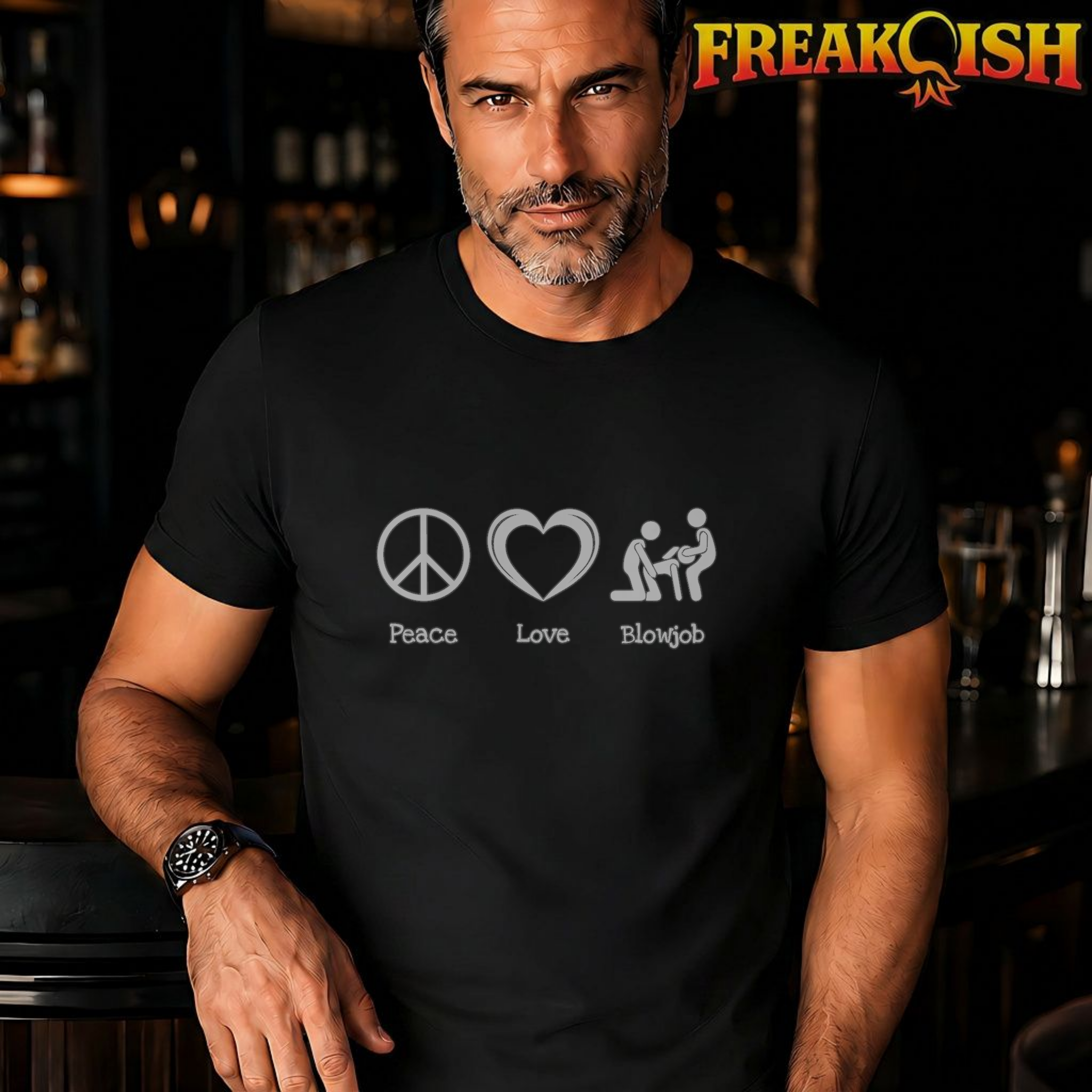 Peace Love Blowjob Unisex Tee | FREAK-ISH