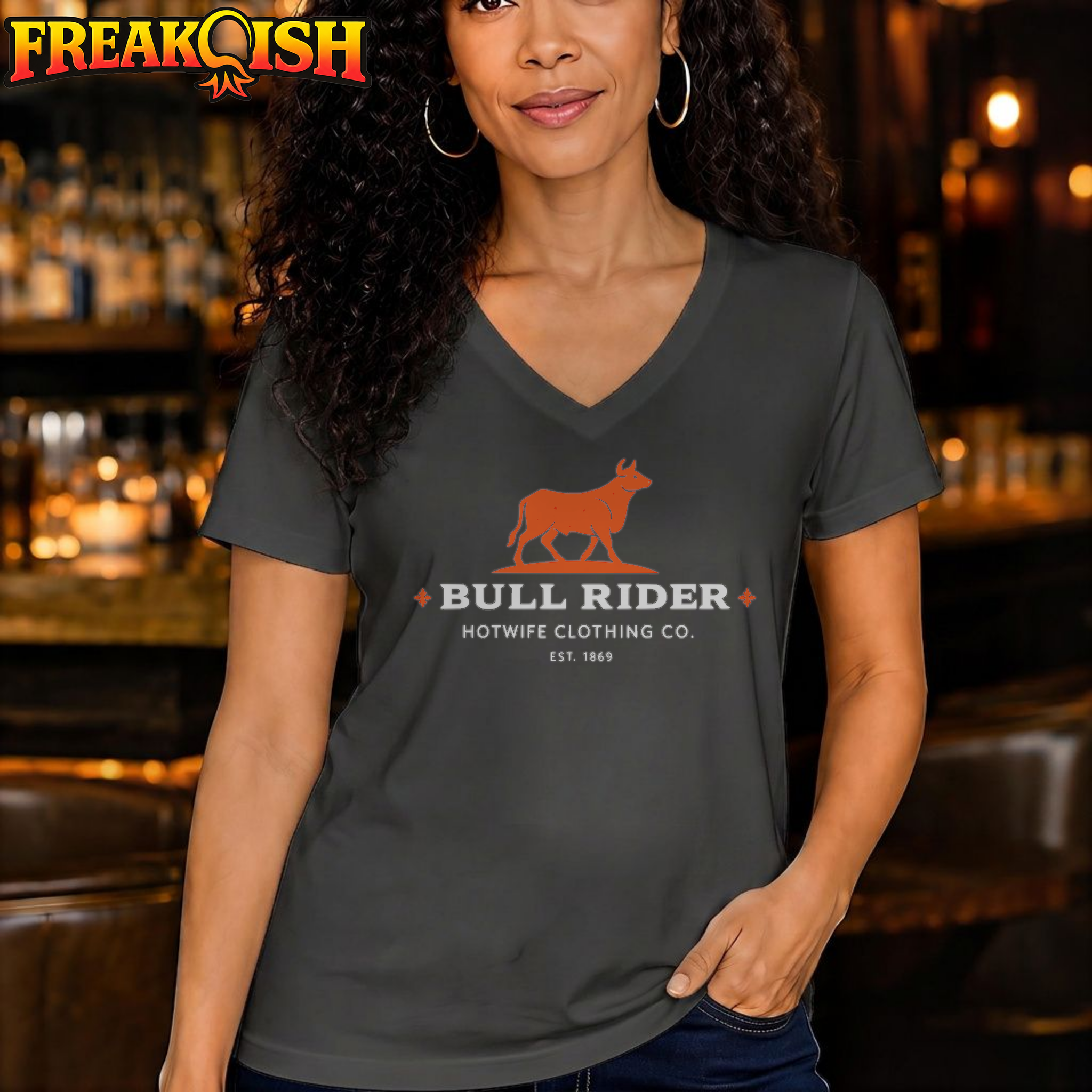 Bull Rider Relaxed V-Neck | FREAK-ISH