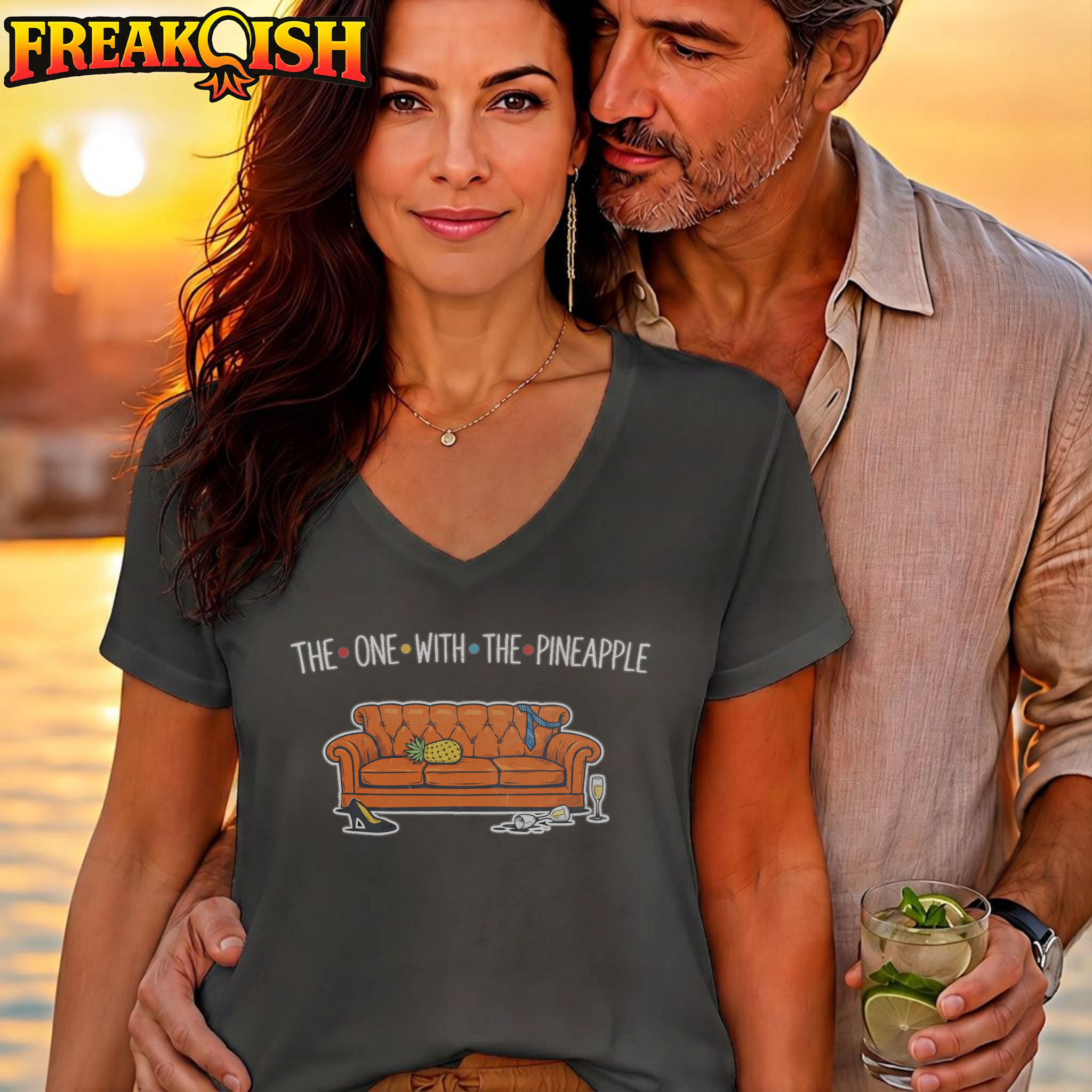 The One With The Pineapple Relaxed V-Neck | FREAK-ISH