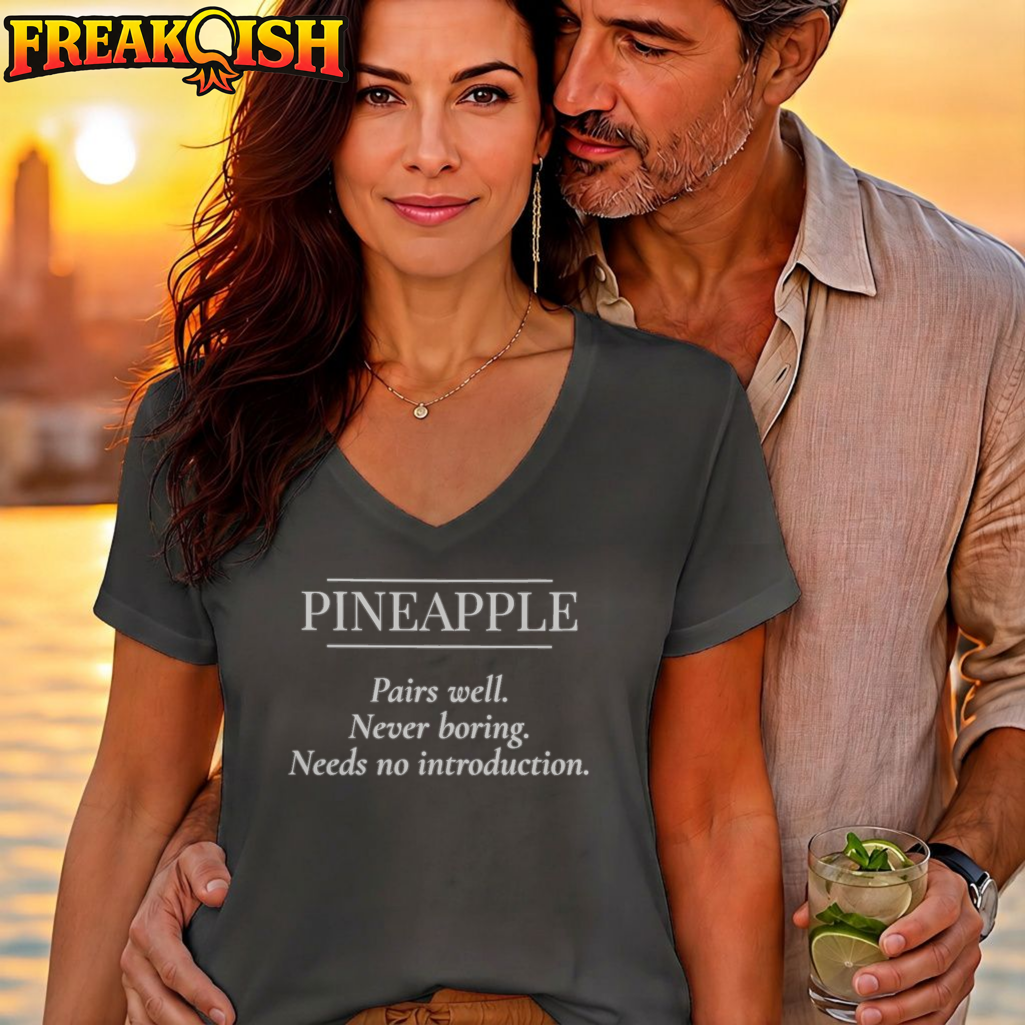 Pineapple Pairs Well Relaxed V-Neck | FREAK-ISH