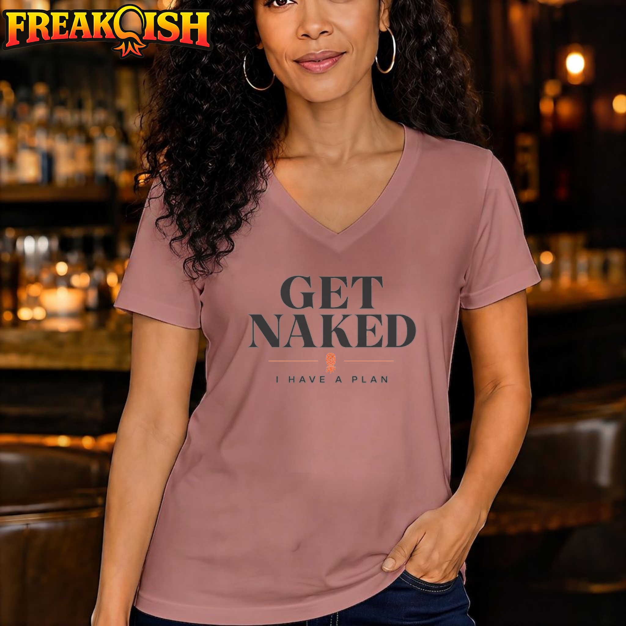Get Naked I Have A Plan Relaxed V-Neck | FREAK-ISH