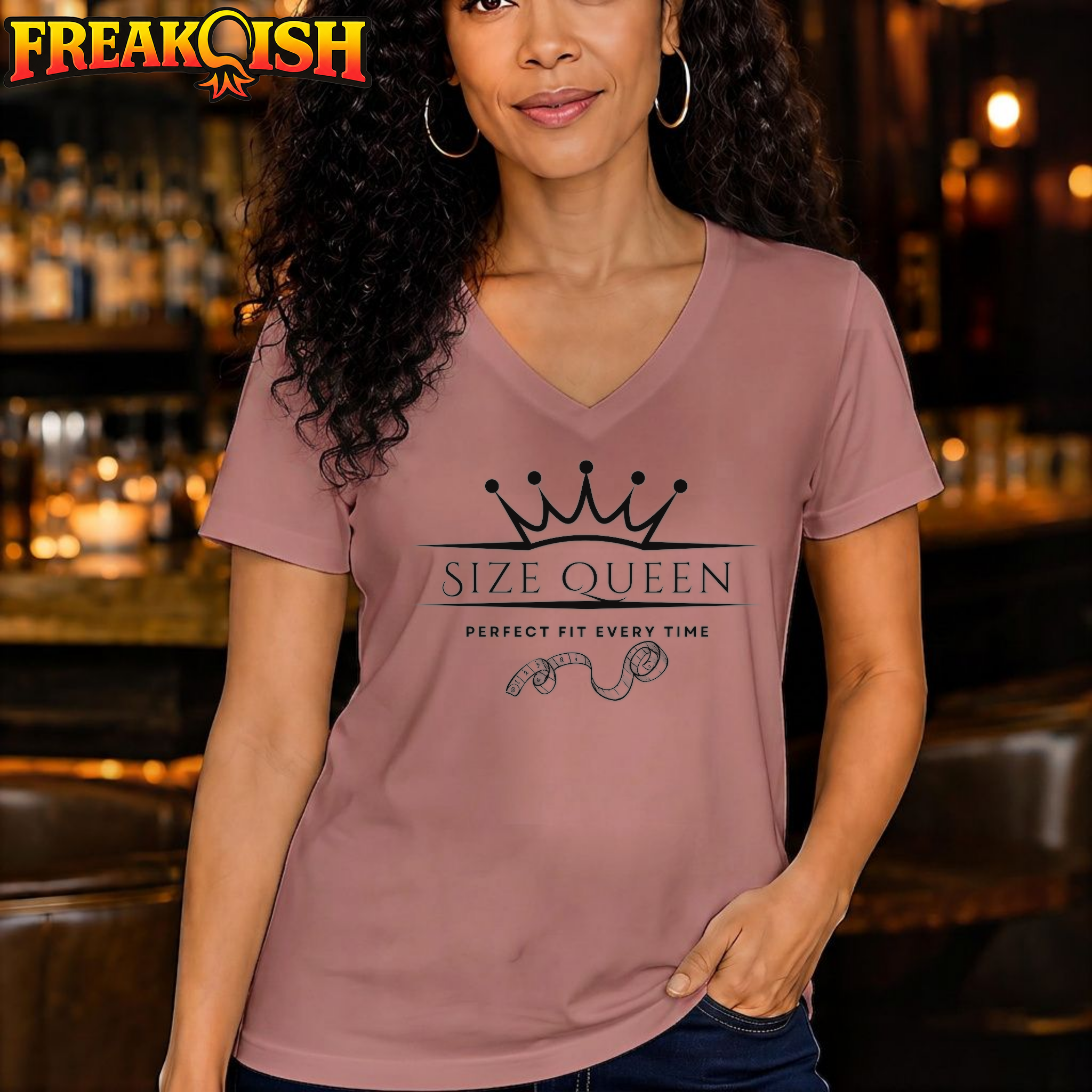 Size Queen Relaxed V-Neck | FREAK-ISH