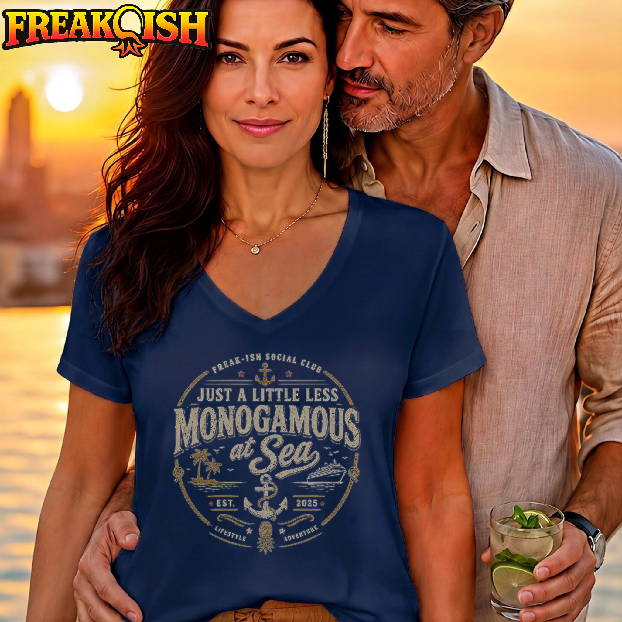 Less Monogamous at Sea Relaxed V-Neck | FREAK-ISH