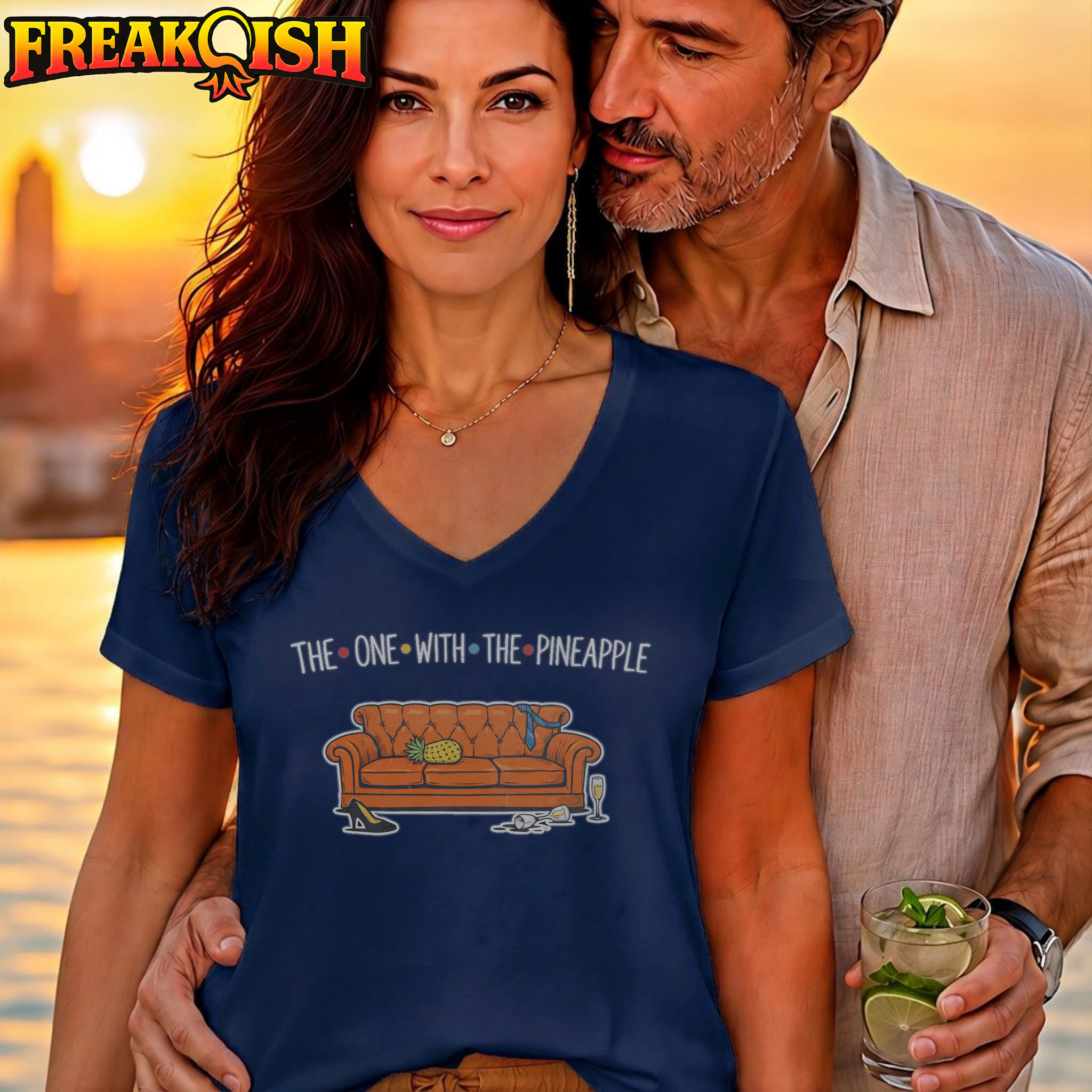The One With The Pineapple Relaxed V-Neck | FREAK-ISH