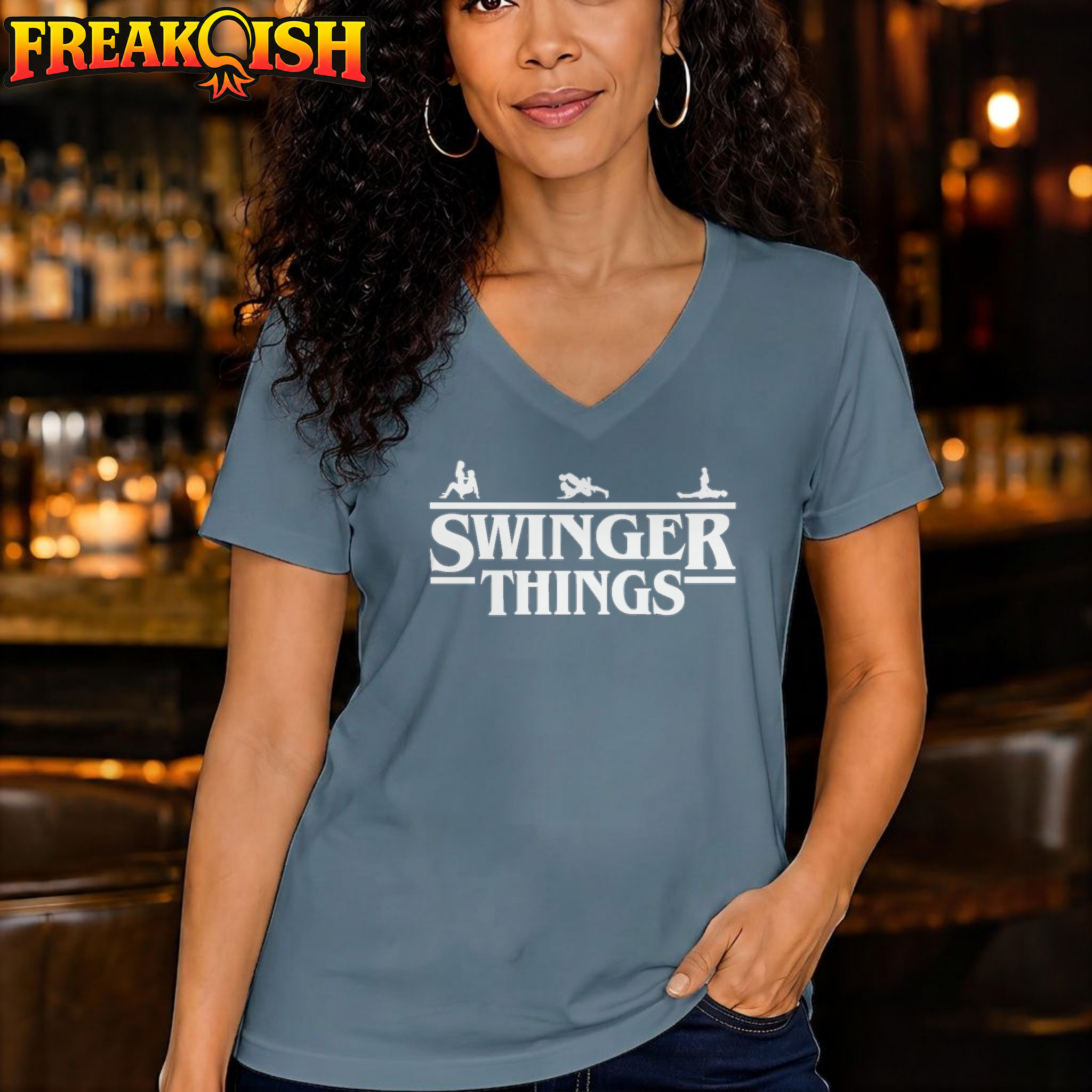Swinger Things Relaxed V-Neck | FREAK-ISH