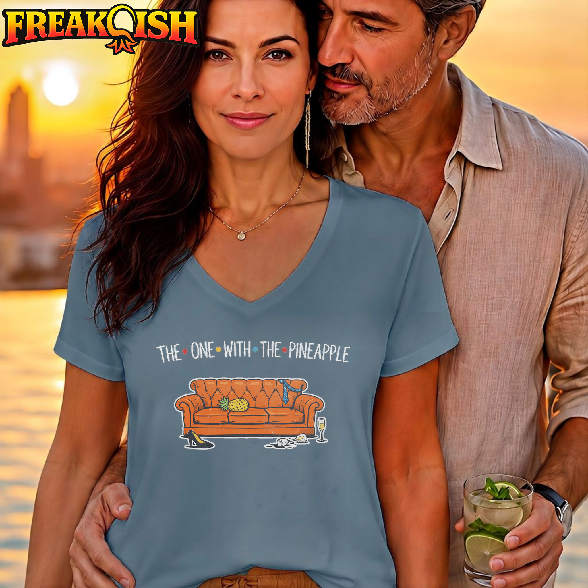 The One With The Pineapple Relaxed V-Neck | FREAK-ISH