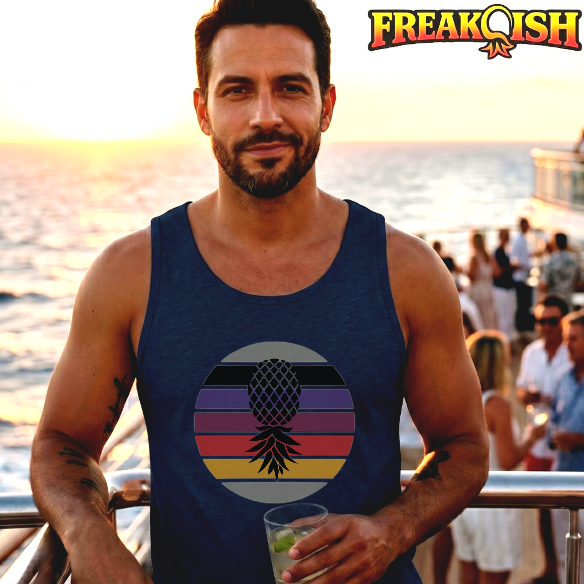 Retro Upside Down Pineapple Men's Tank | FREAK-ISH
