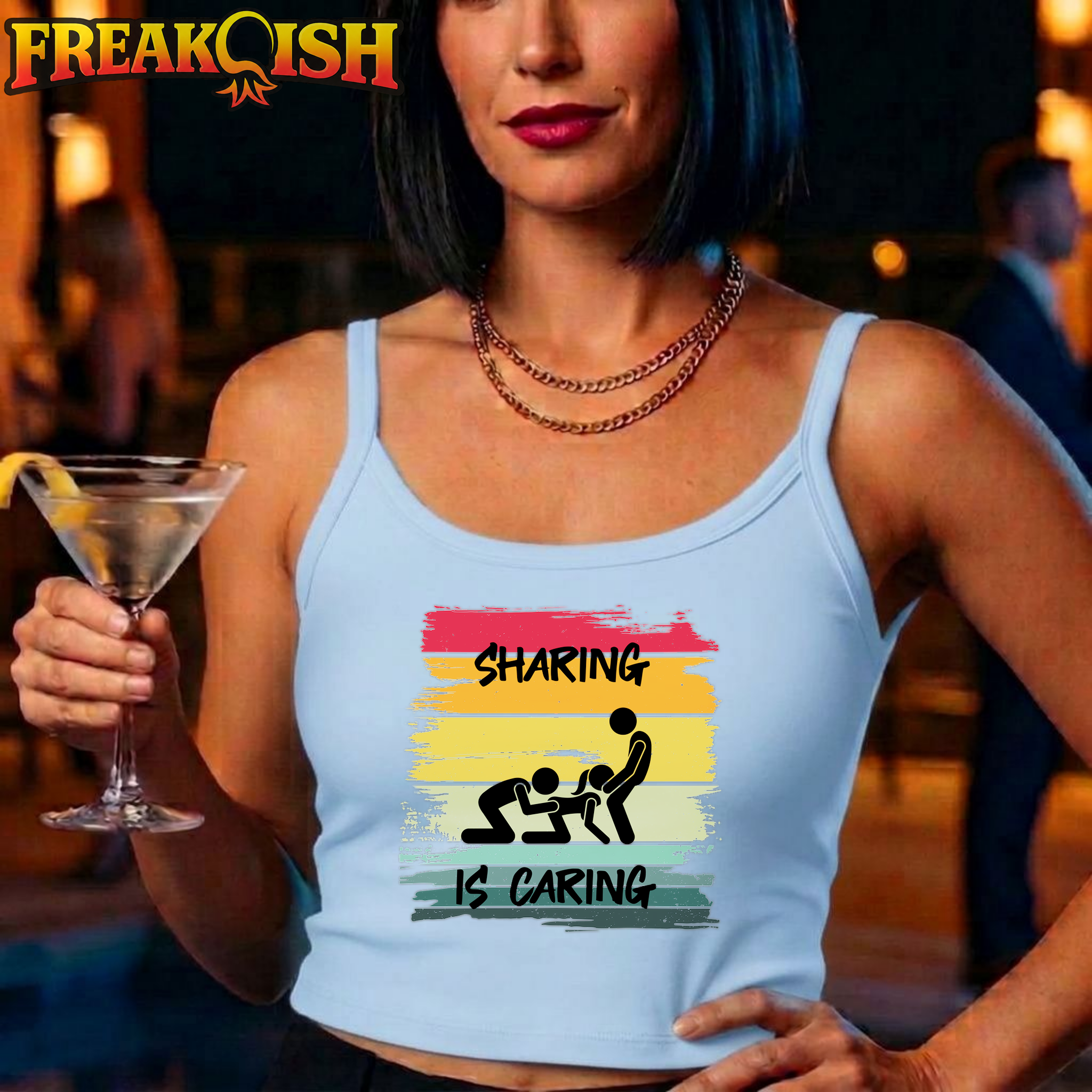 Sharing Is Caring Ladies Crop Tank | FREAK-ISH