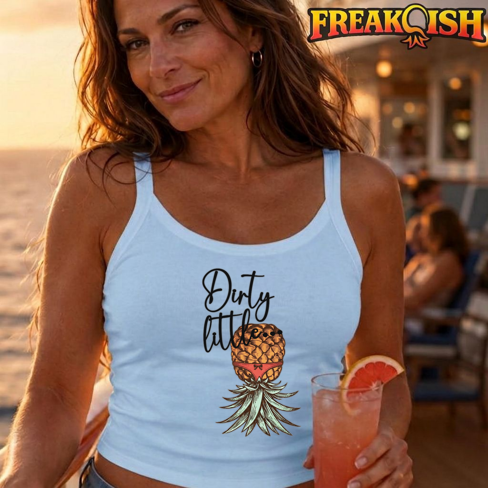 Dirty Little Pineapple Ladies Crop Tank | FREAK-ISH