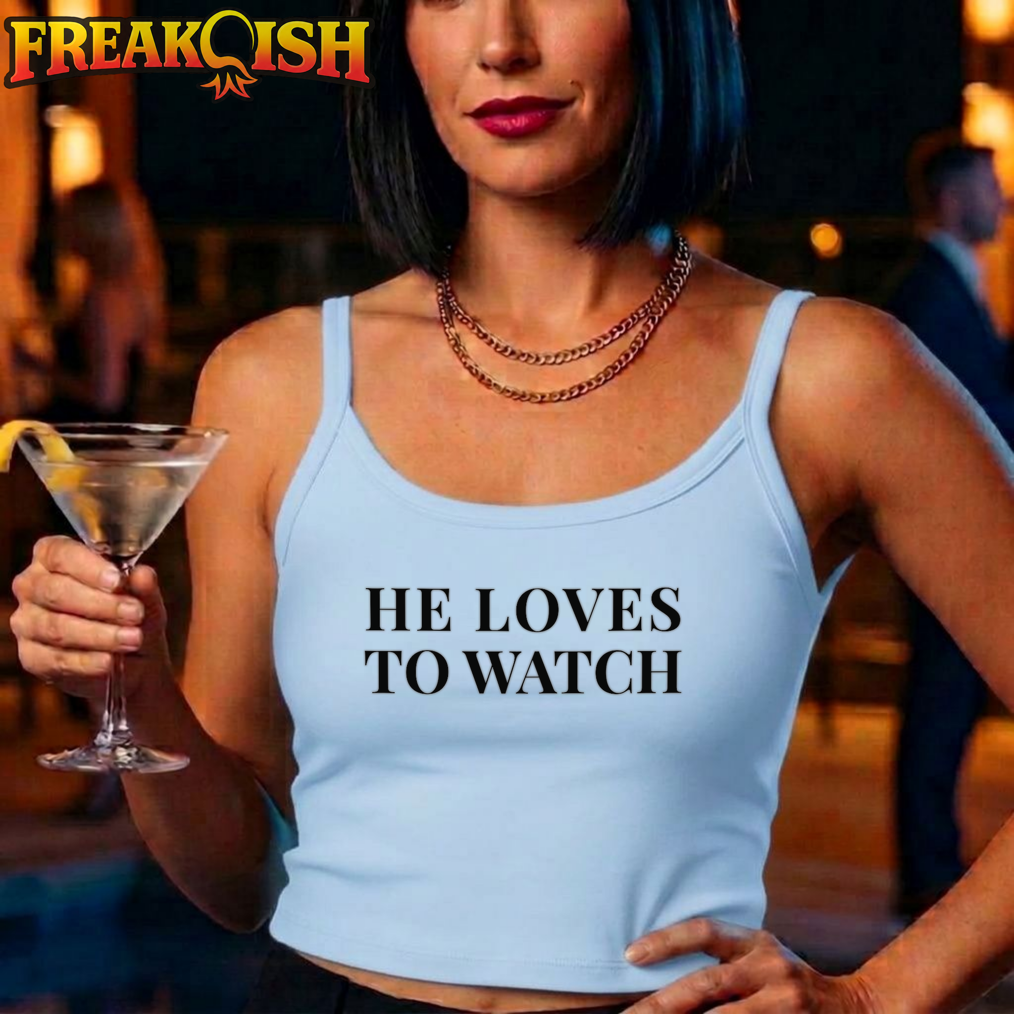 He Loves to Watch Ladies Crop Tank | FREAK-ISH