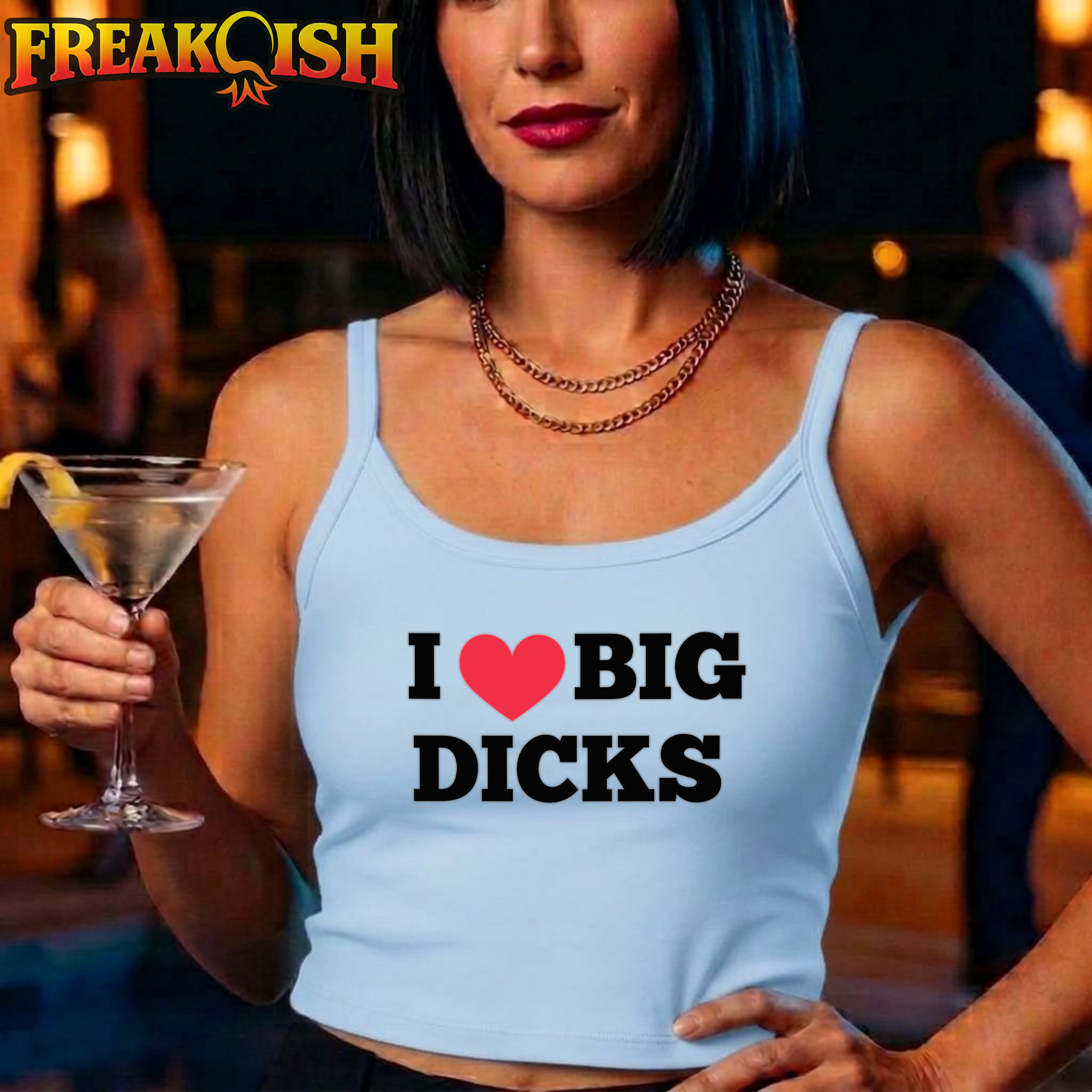 I Heart Big D!cks Ladies Crop Tank | FREAK-ISH