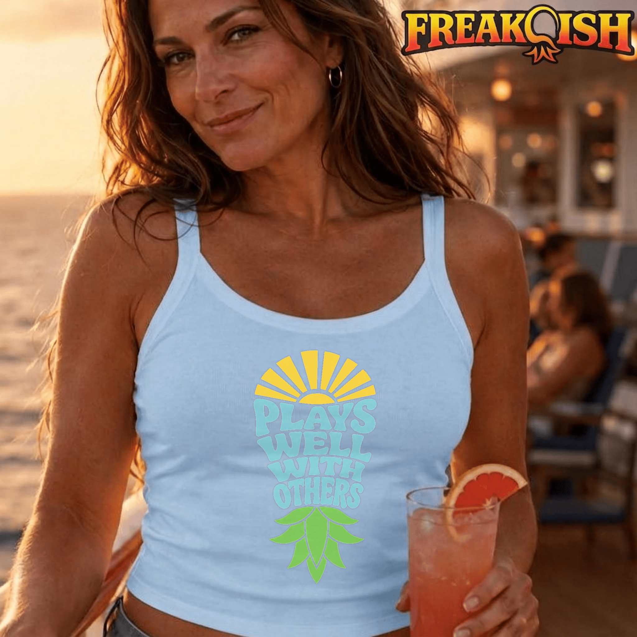 Plays Well With Others Ladies Crop Tank | FREAK-ISH