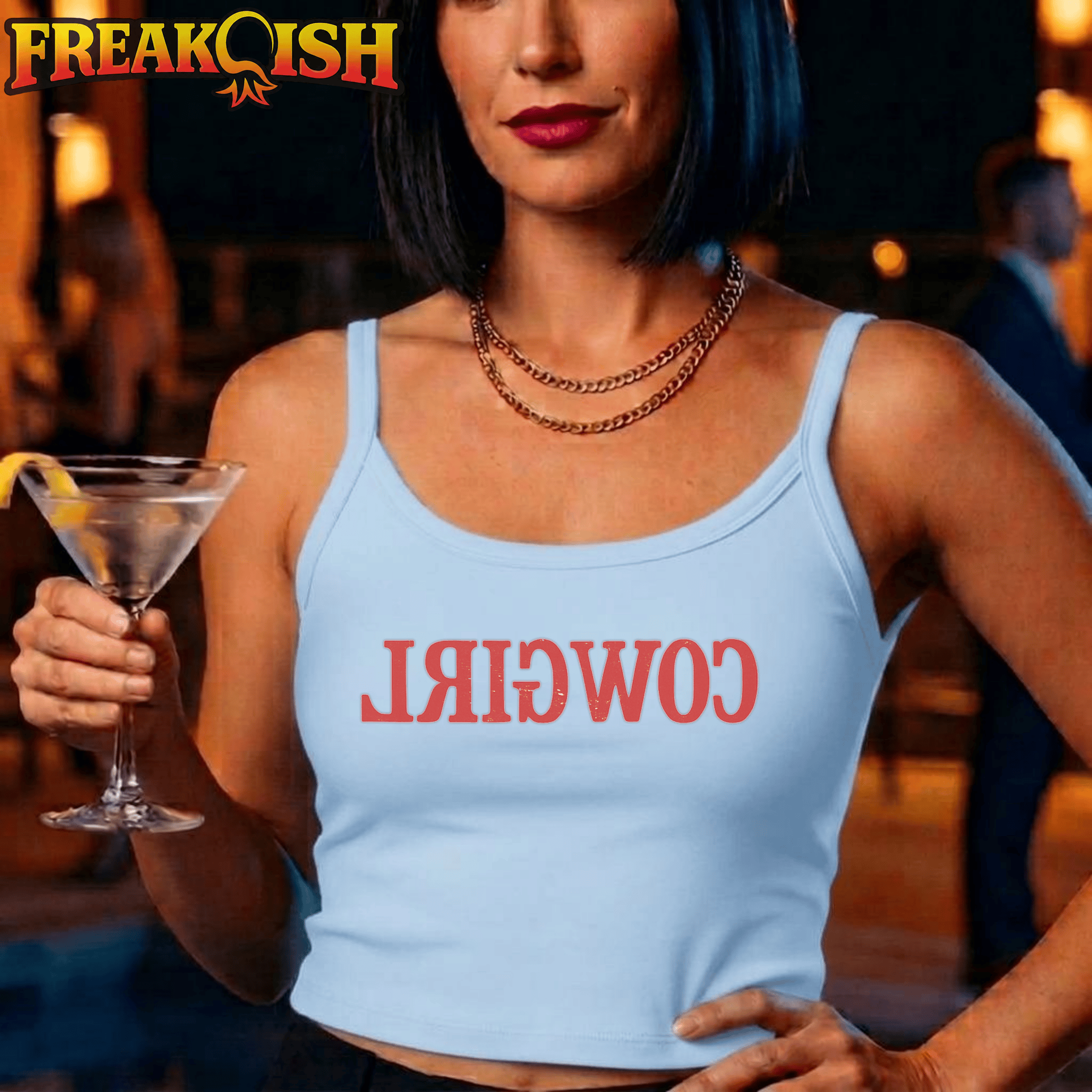 Reverse Cowgirl Ladies Crop Tank | FREAK-ISH
