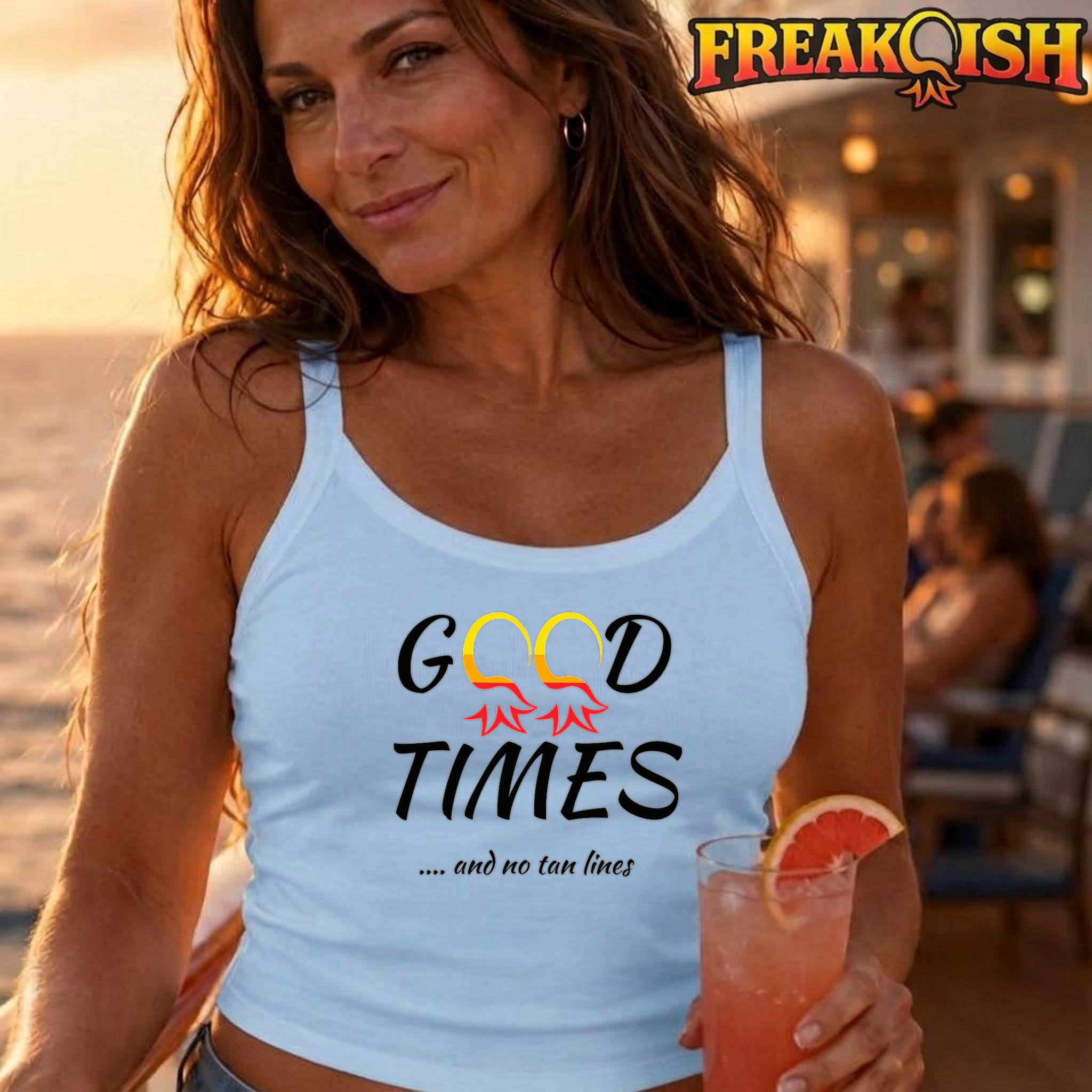 Good Times and No Tan Lines Ladies Crop Tank | FREAK-ISH