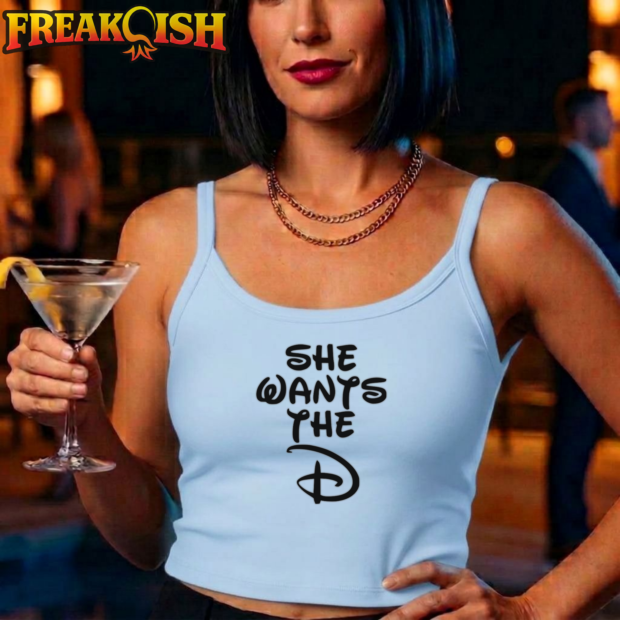 She Wants The D Ladies Crop Tank | FREAK-ISH