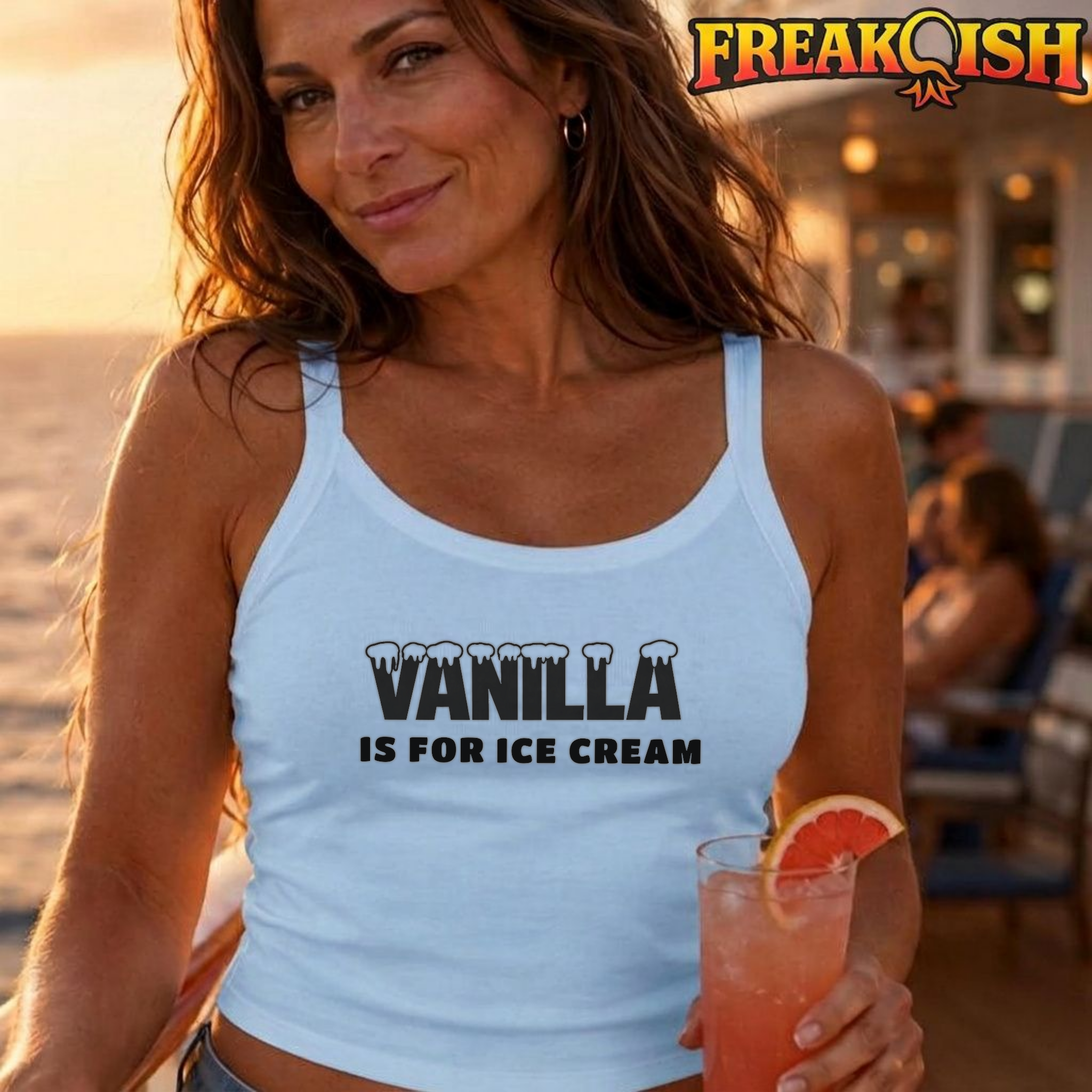 Vanilla Is For Ice Cream Ladies Crop Tank | FREAK-ISH