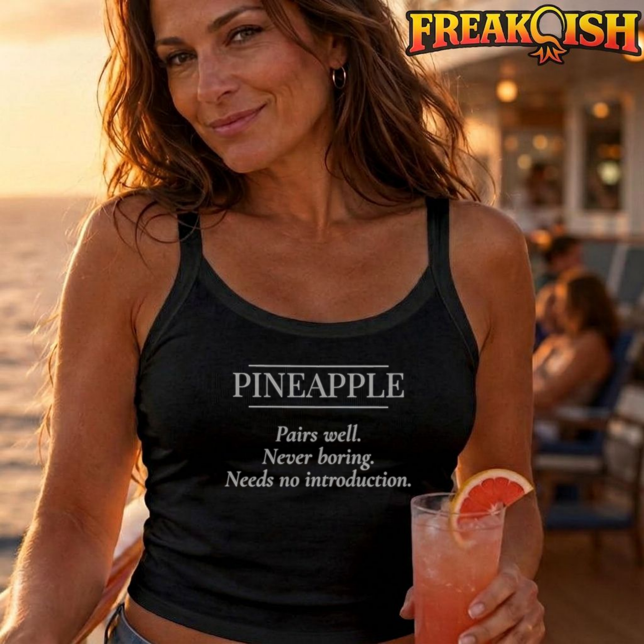 Pineapple Pairs Well Ladies Crop Tank | FREAK-ISH