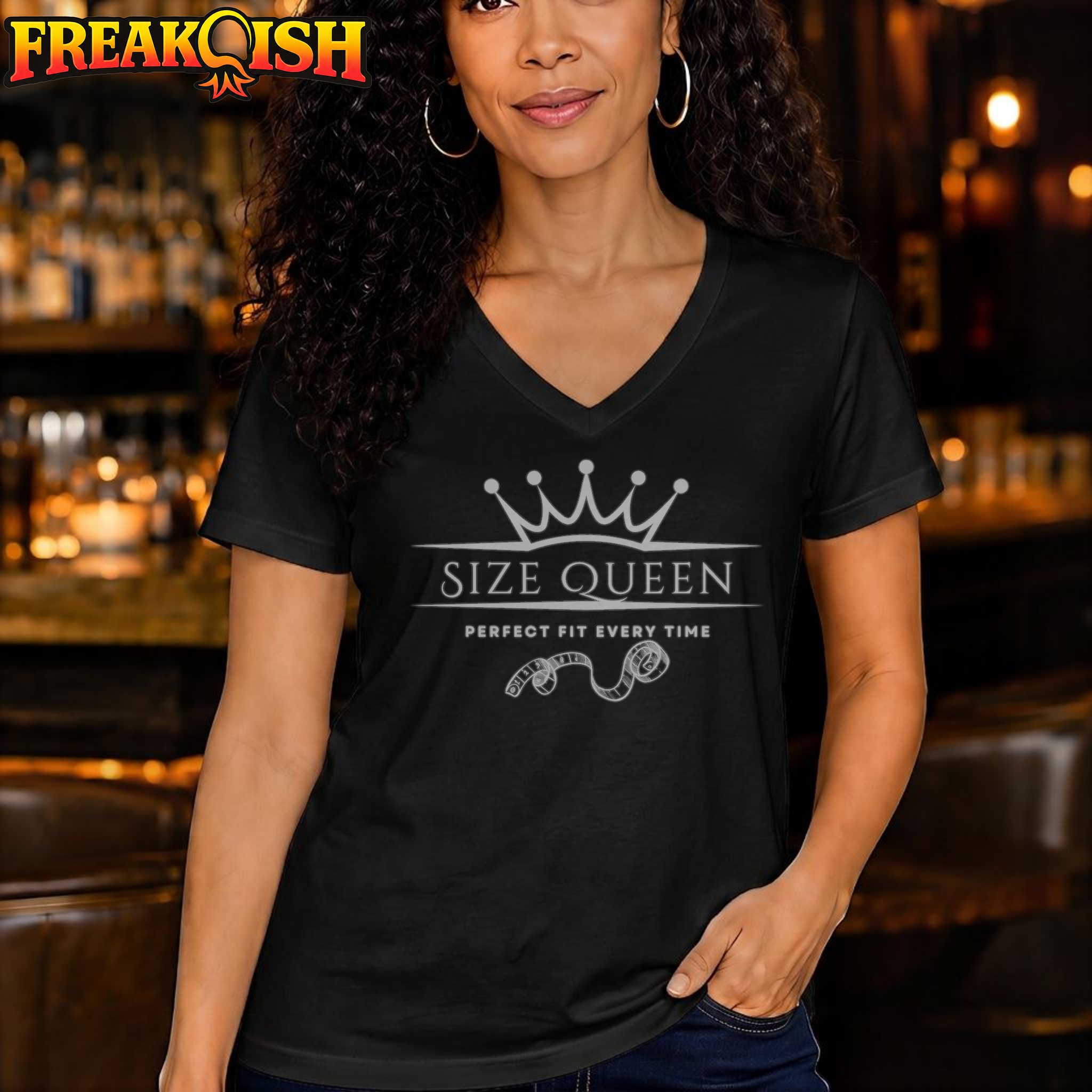 Size Queen Relaxed V-Neck | FREAK-ISH