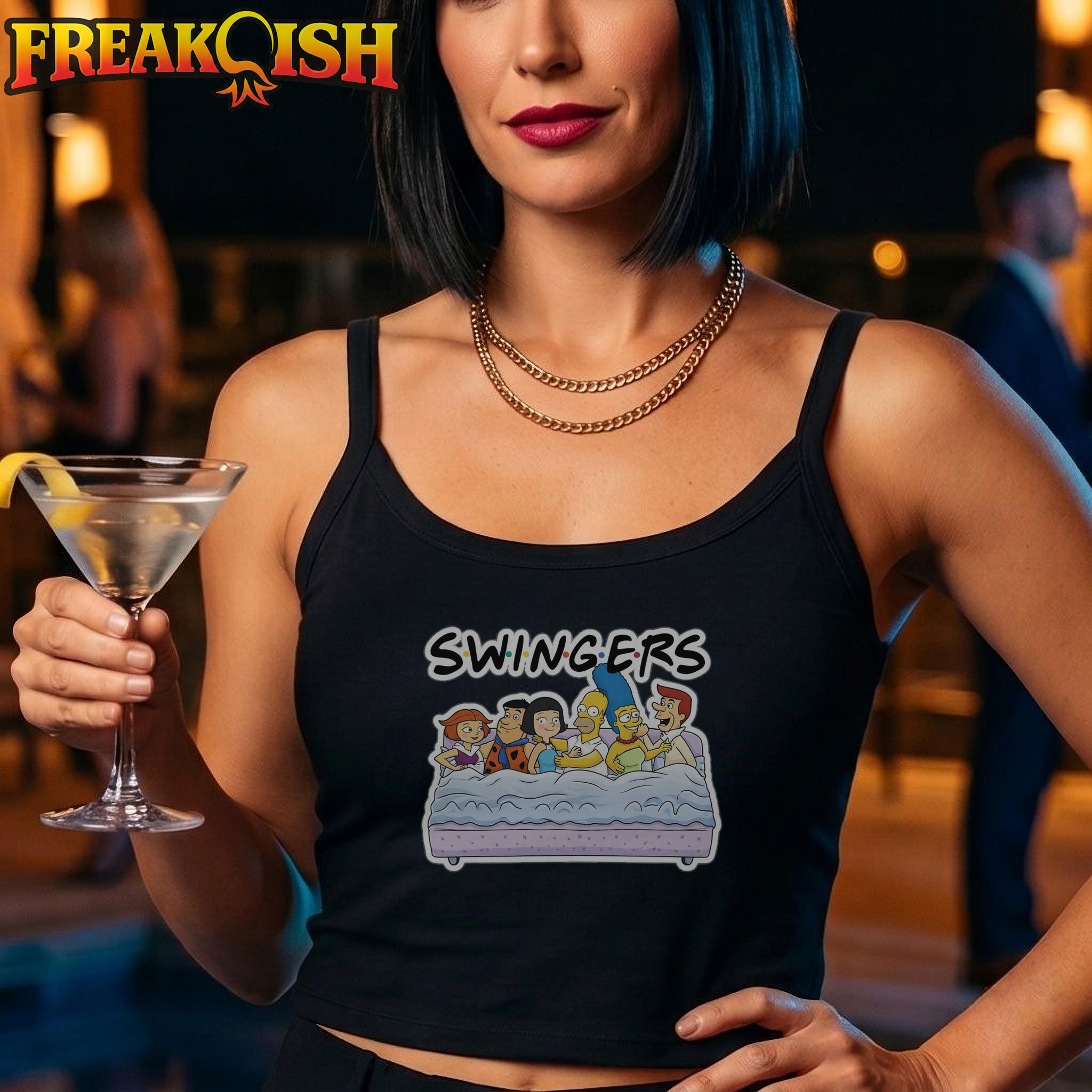 Swingers Ladies Crop Tank | FREAK-ISH