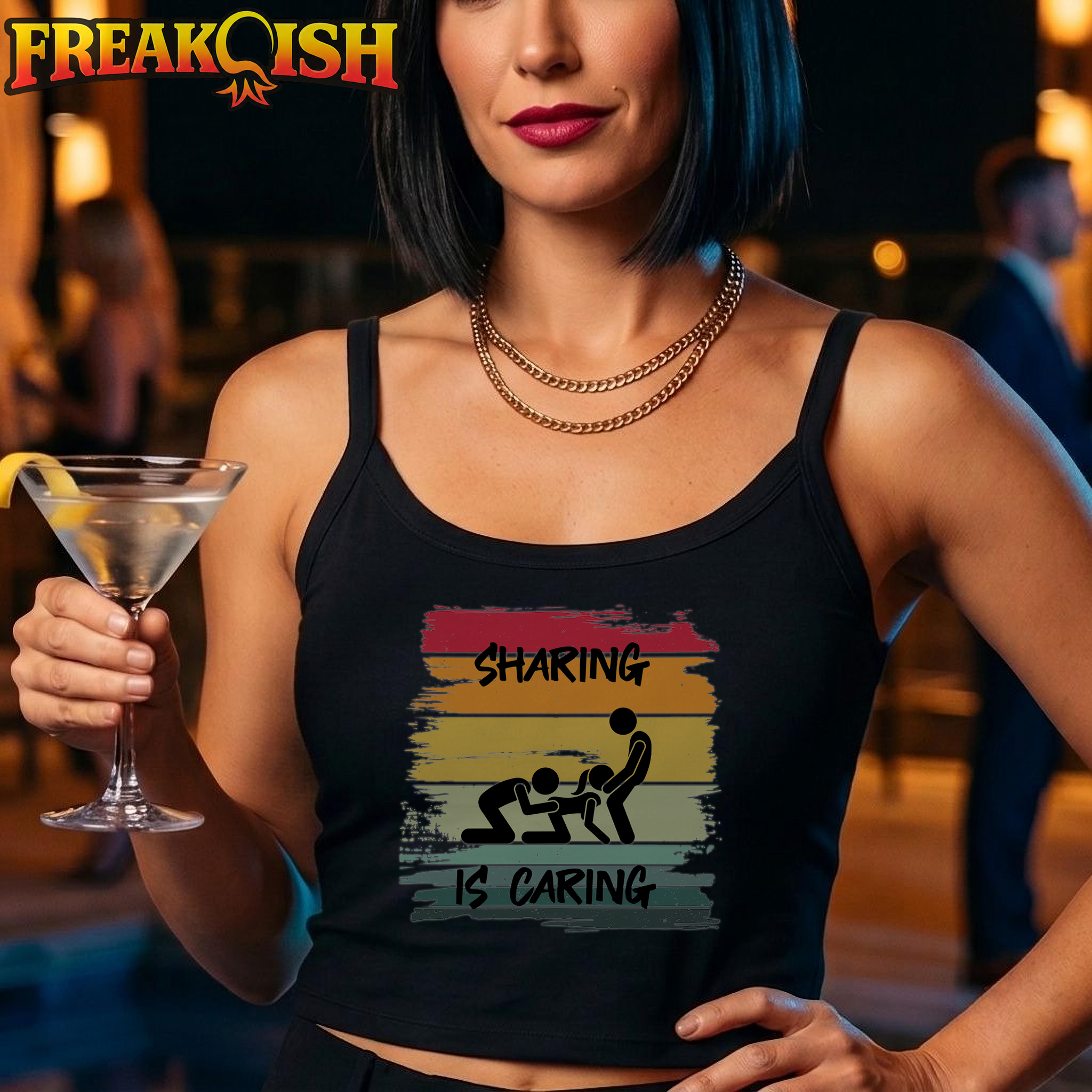Sharing Is Caring Ladies Crop Tank | FREAK-ISH