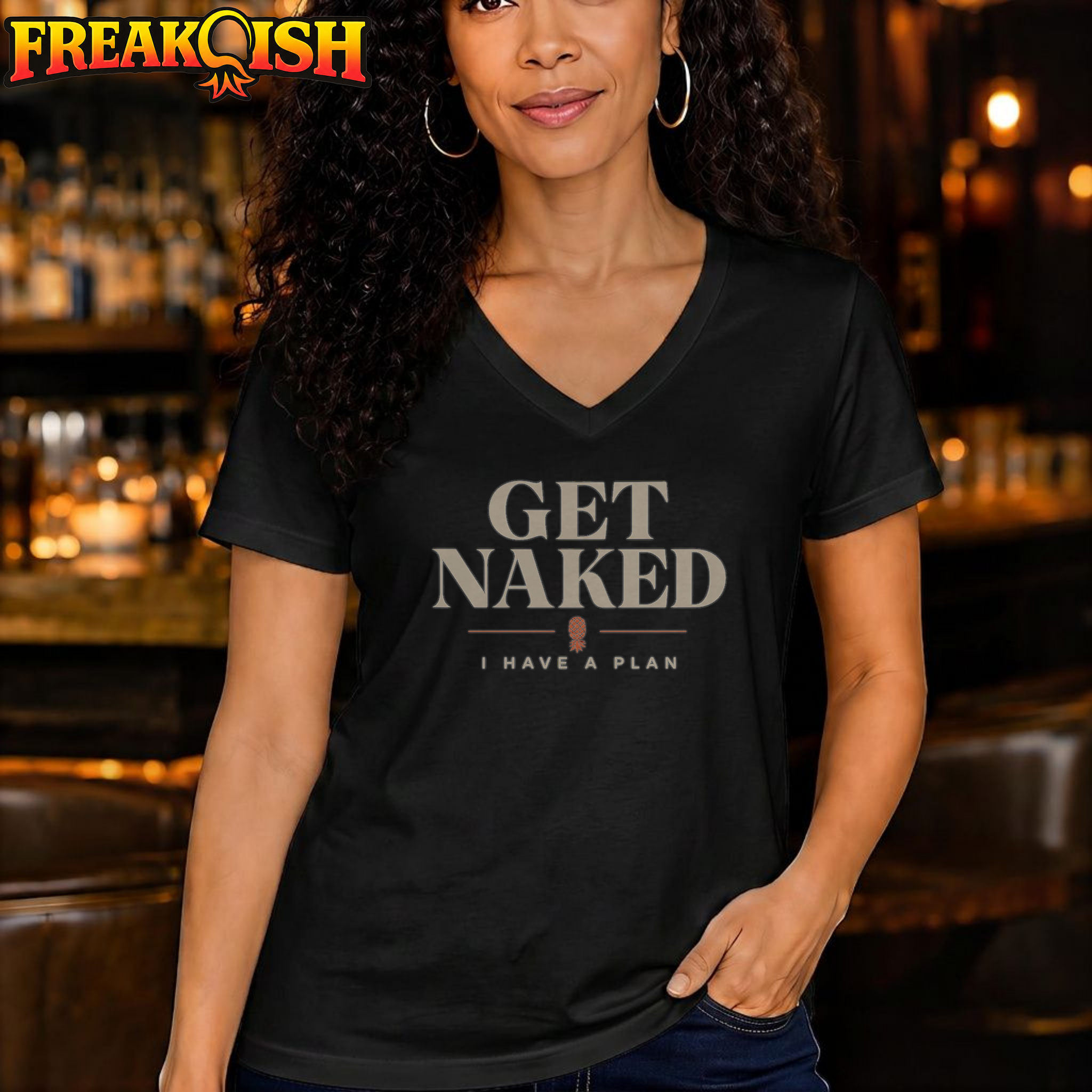 Get Naked I Have A Plan Relaxed V-Neck | FREAK-ISH