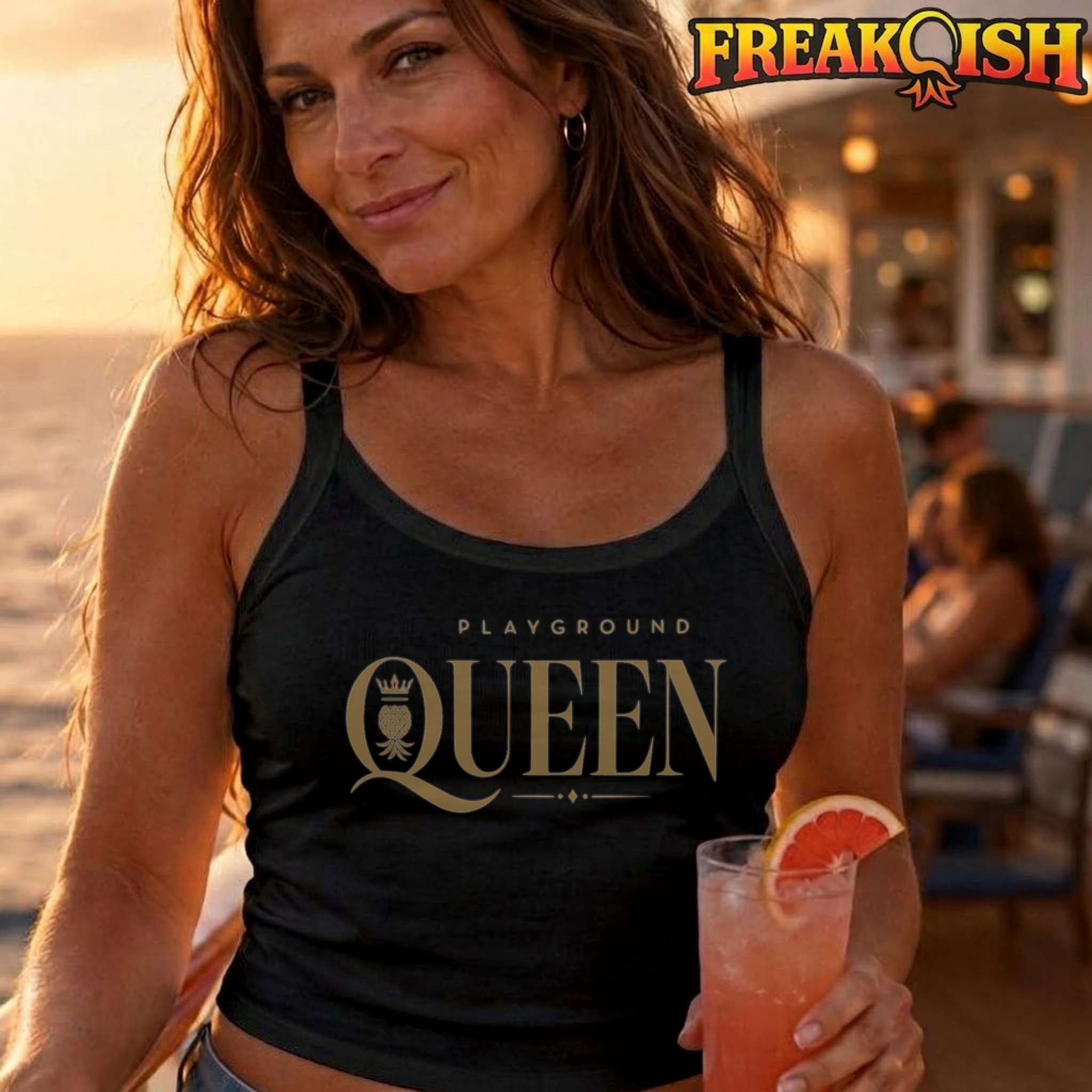 Playground Queen Ladies Crop Tank | FREAK-ISH