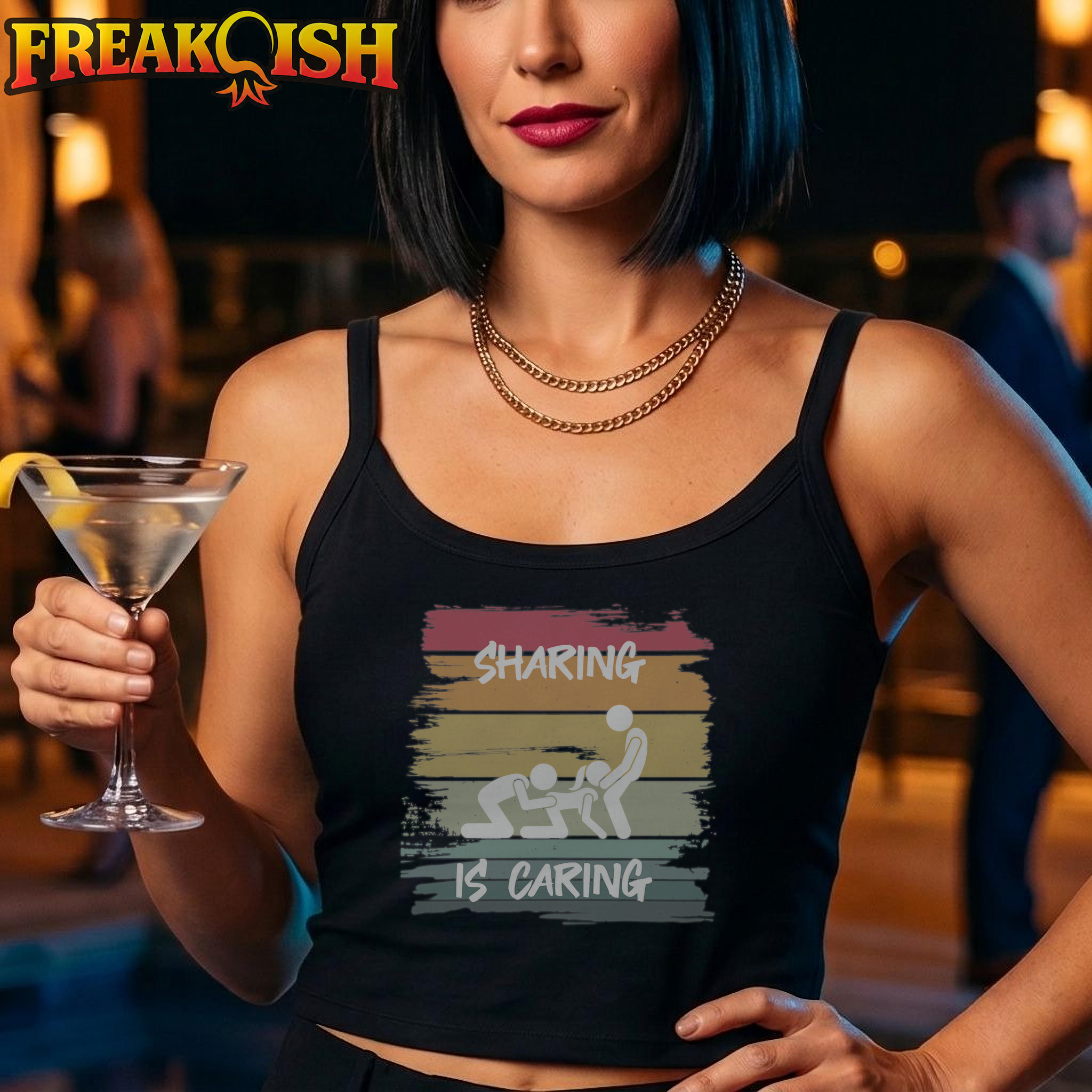 Sharing Is Caring Ladies Crop Tank | FREAK-ISH