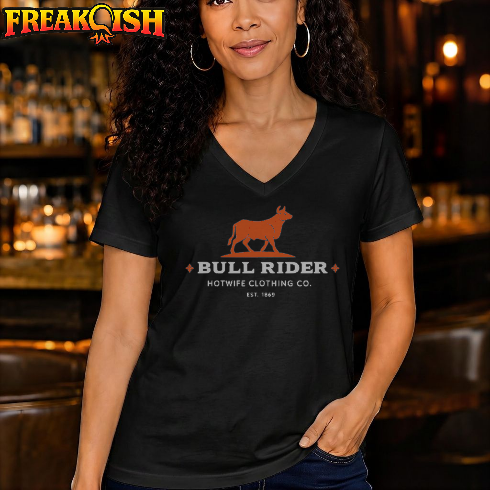 Bull Rider Relaxed V-Neck | FREAK-ISH