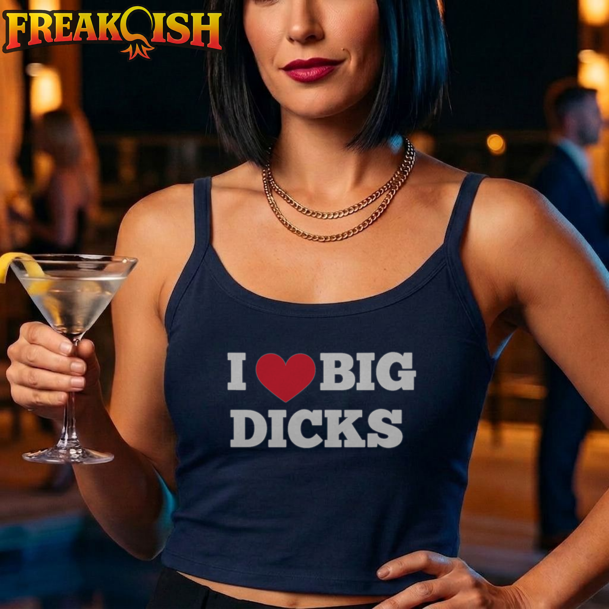 I Heart Big D!cks Ladies Crop Tank | FREAK-ISH