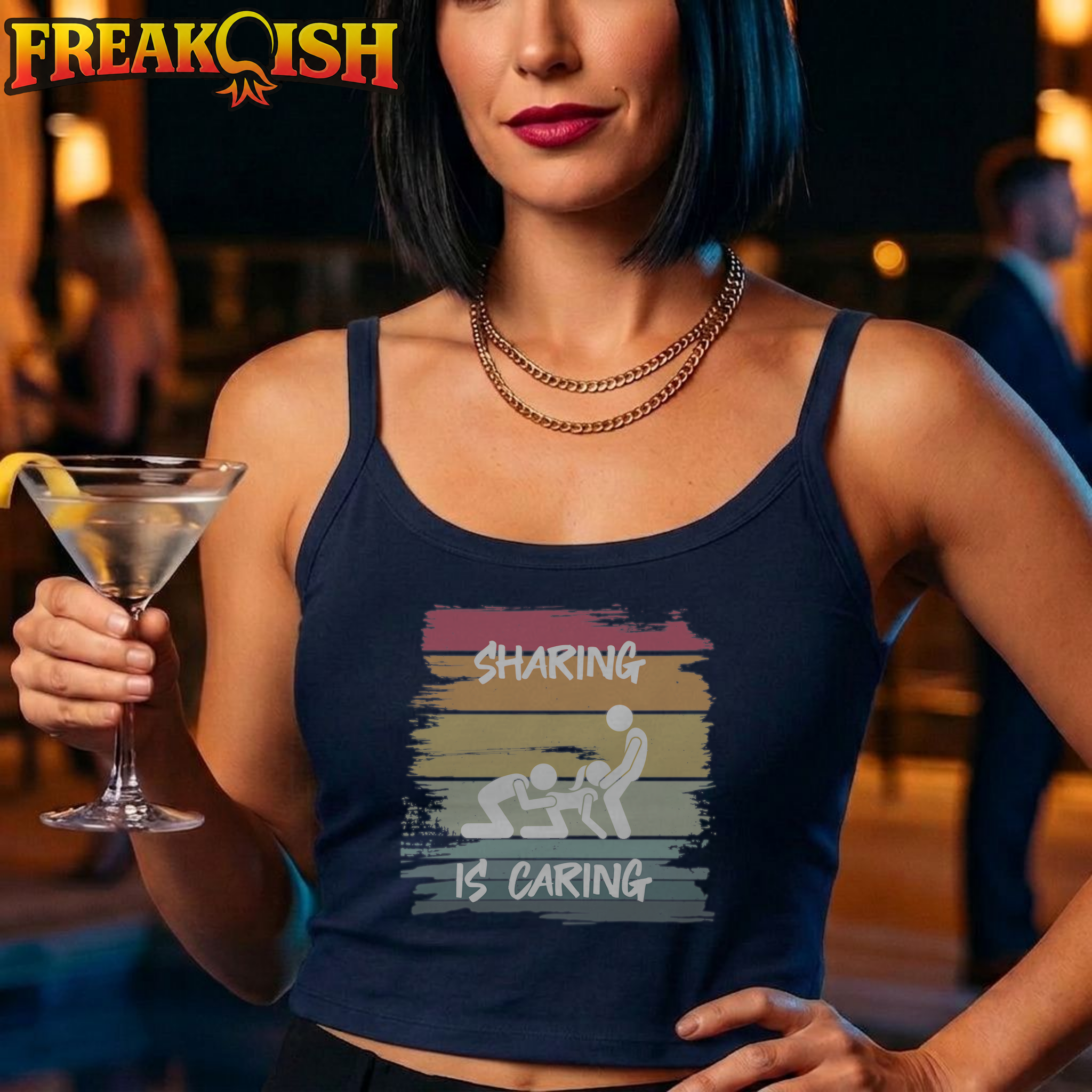 Sharing Is Caring Ladies Crop Tank | FREAK-ISH