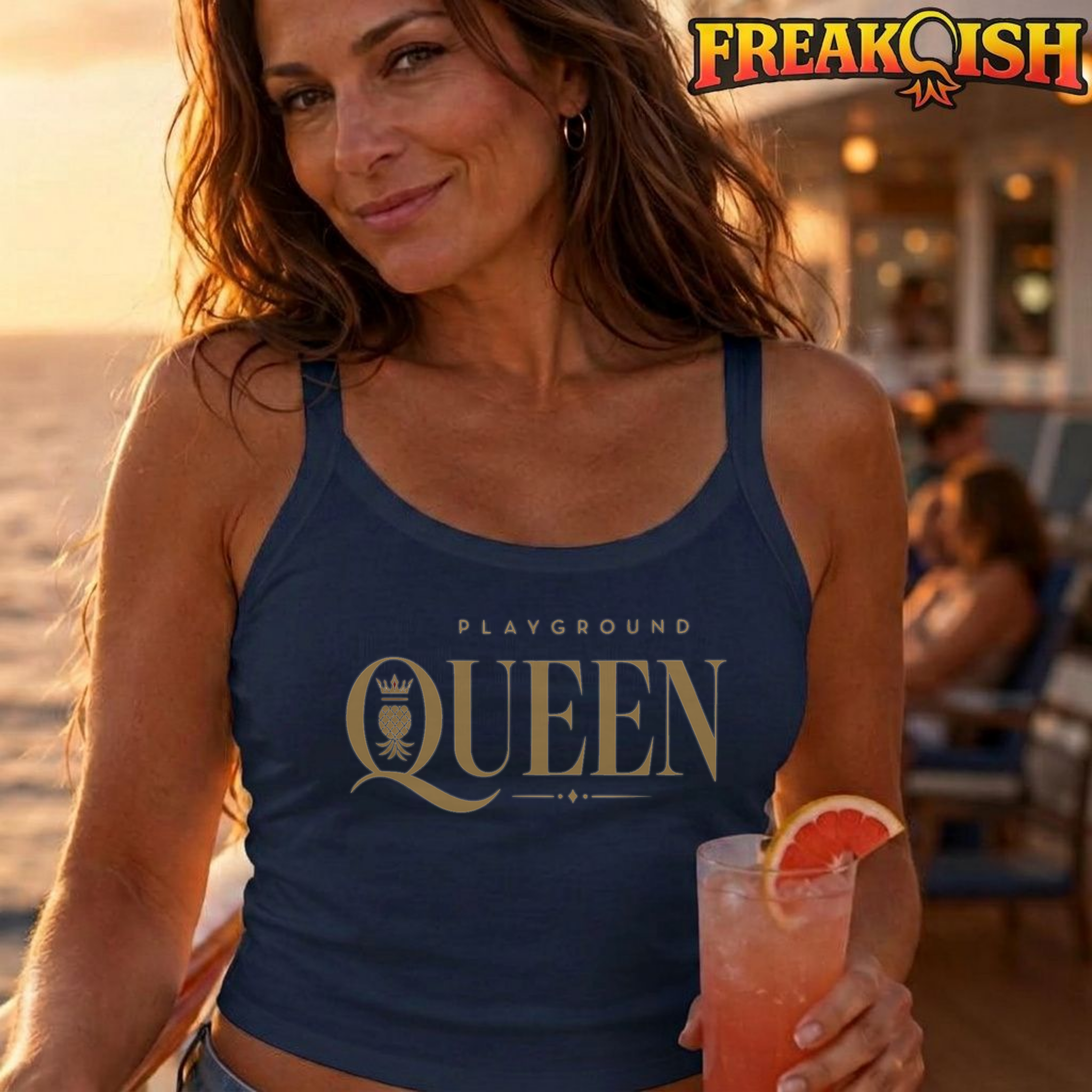 Playground Queen Ladies Crop Tank | FREAK-ISH