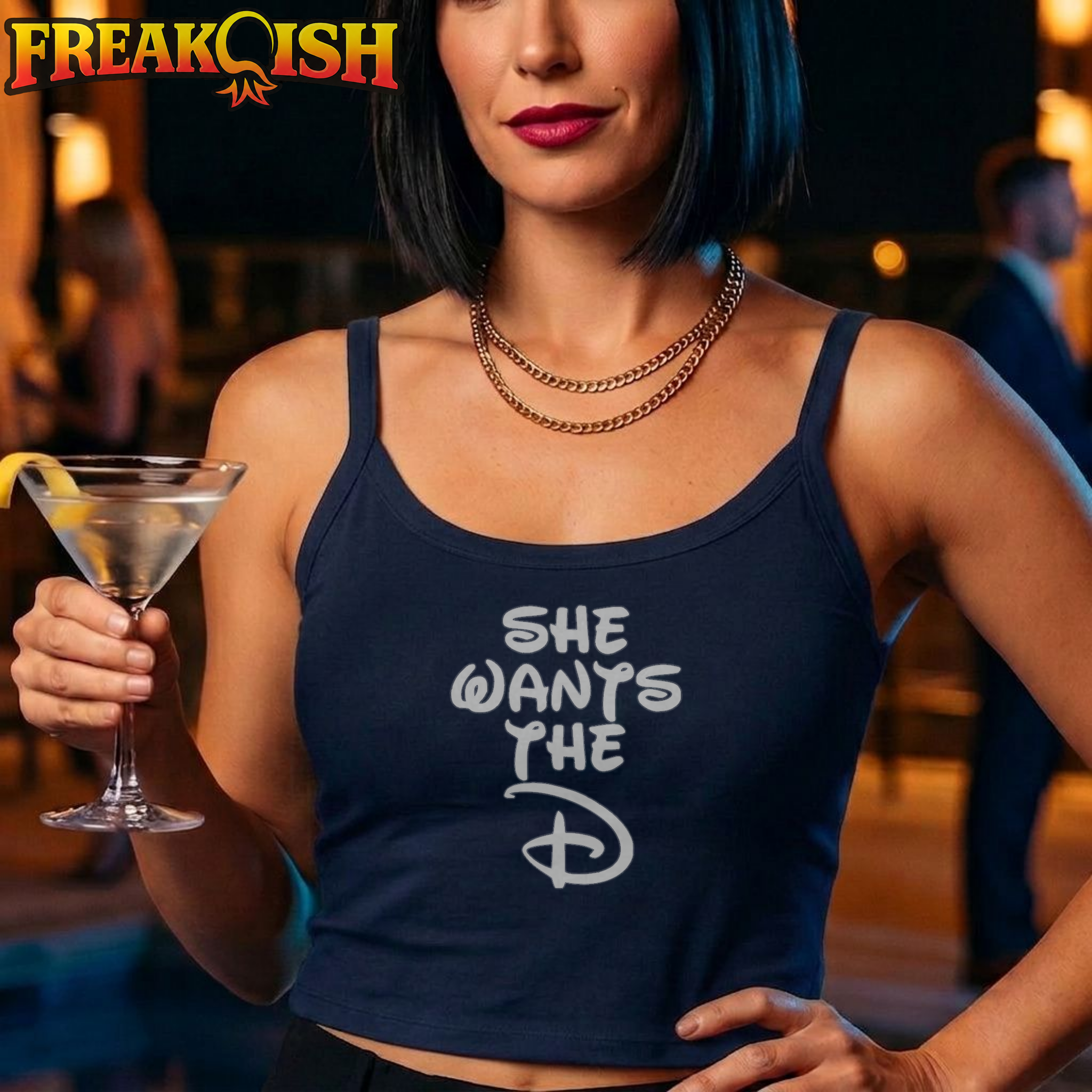 She Wants The D Ladies Crop Tank | FREAK-ISH