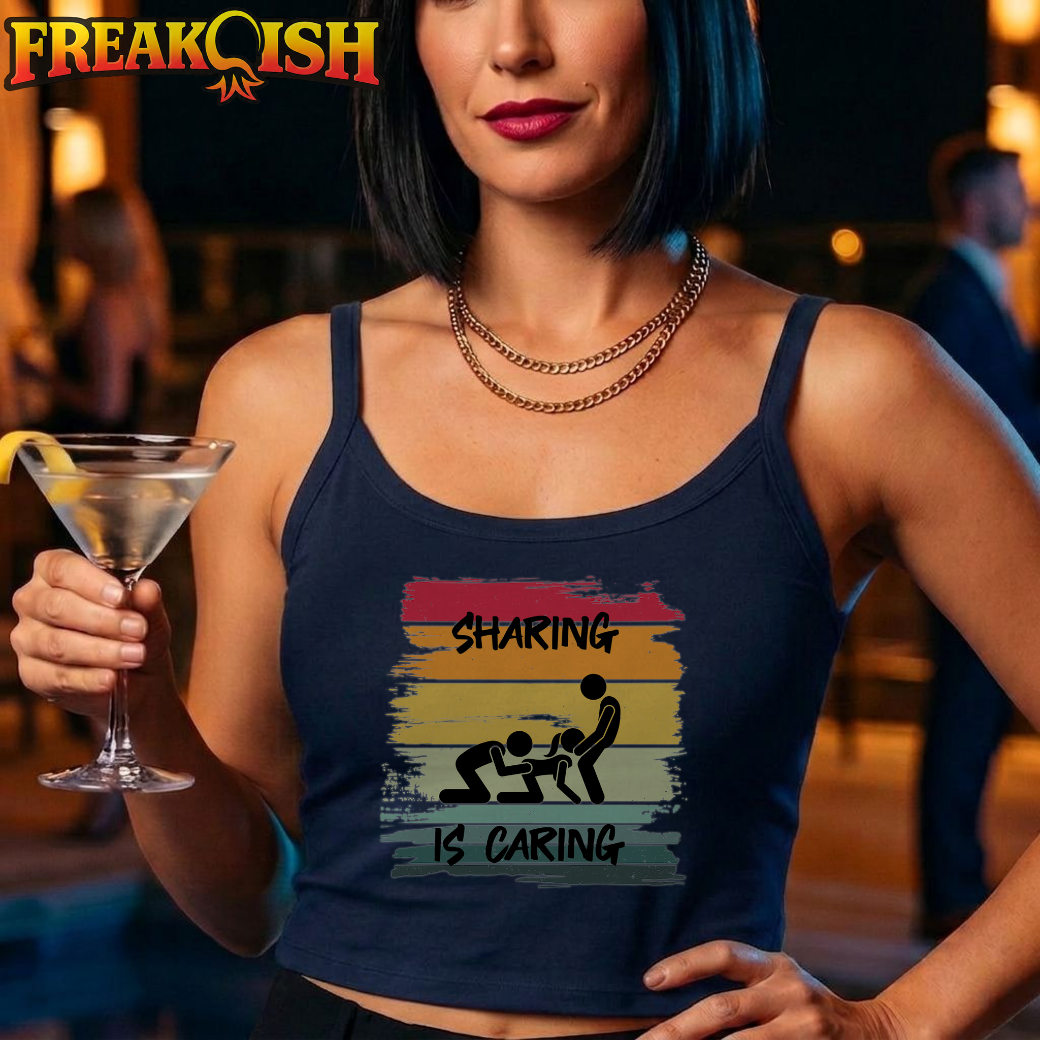 Sharing Is Caring Ladies Crop Tank | FREAK-ISH