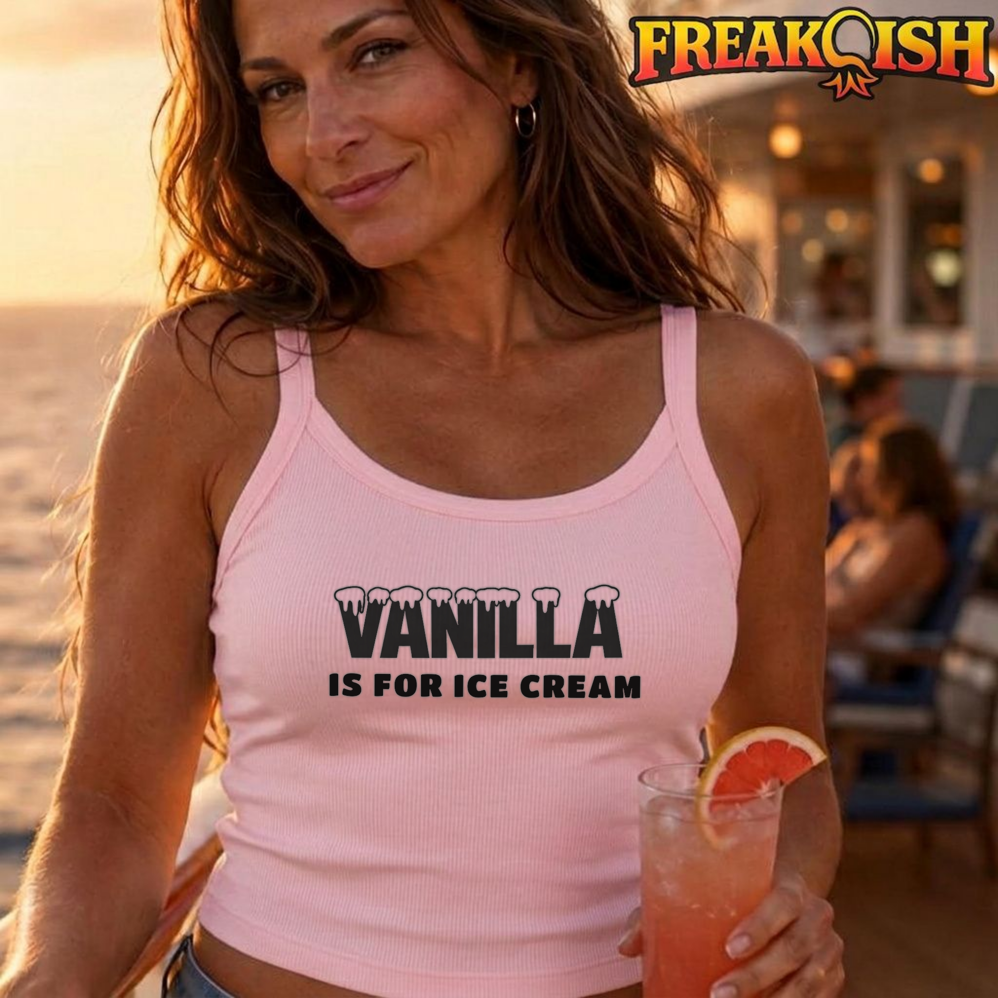 Vanilla Is For Ice Cream Ladies Crop Tank | FREAK-ISH
